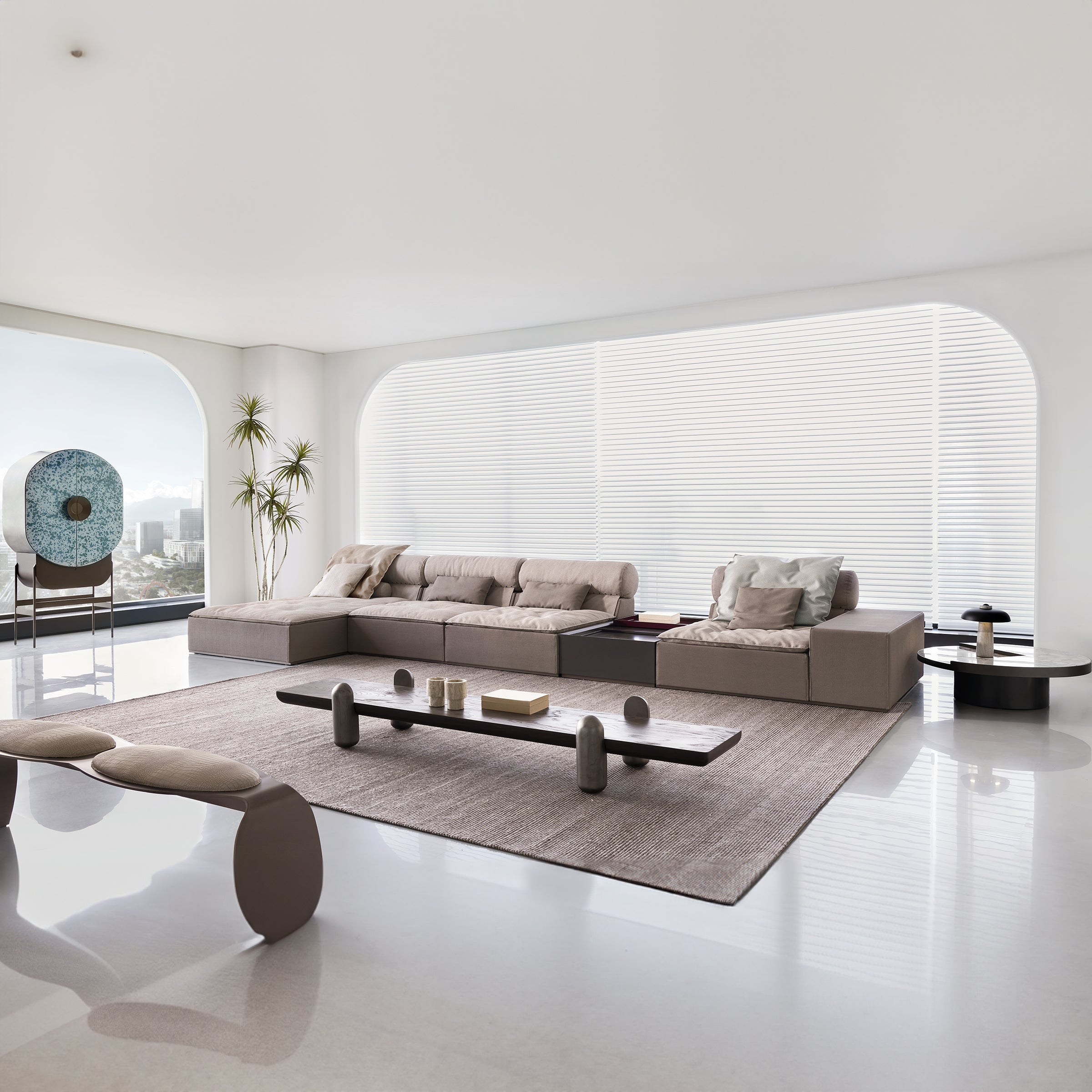 ebarza Corner Sofa AMBO- S80197 -  Sofas - ebarza Furniture UAE | Shop Modern Furniture in Abu Dhabi & Dubai - مفروشات ايبازرا في الامارات | تسوق اثاث عصري وديكورات مميزة في دبي وابوظبي