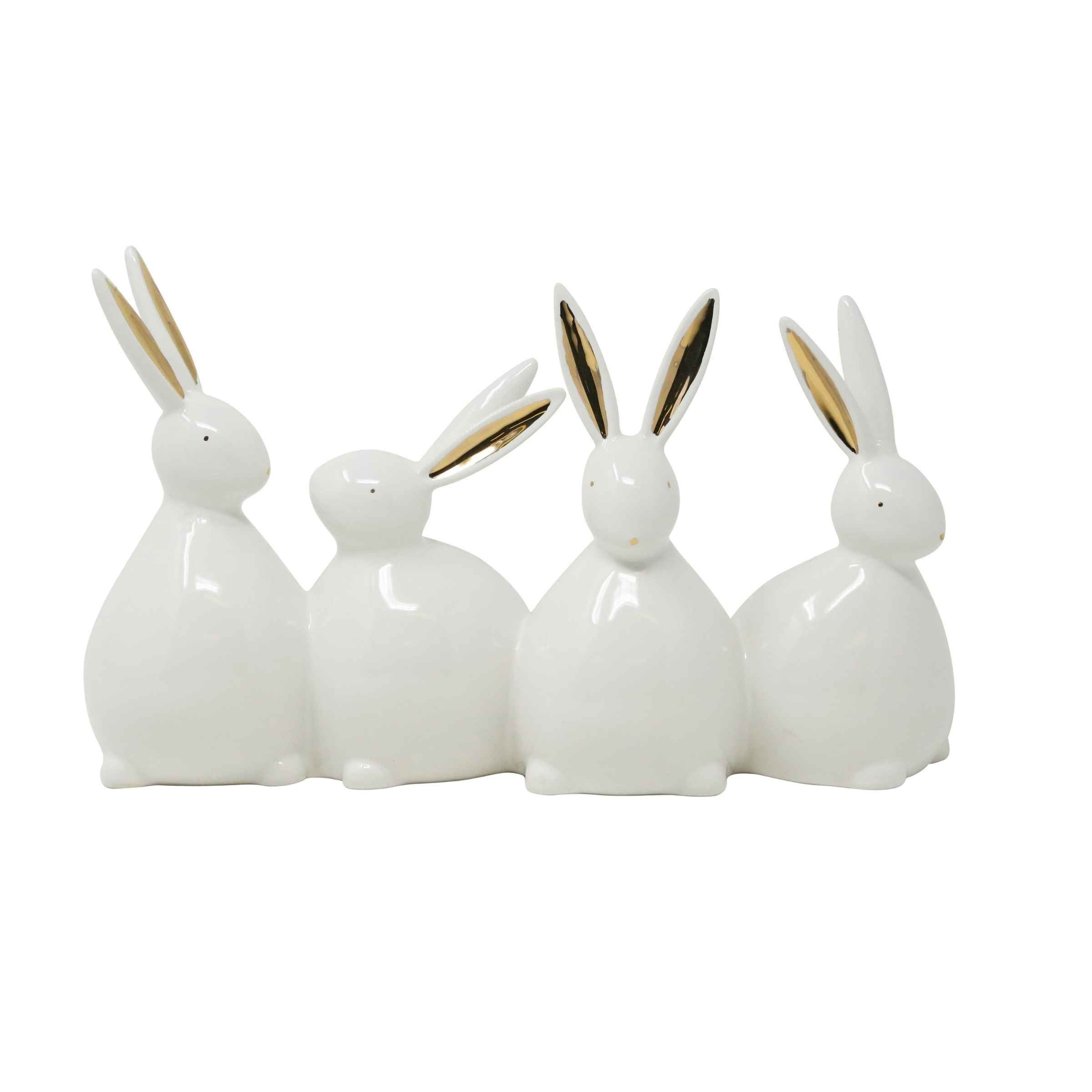 Dolomite Bunnies - White And Gold 13016-02 -  Home Decor Figurines - ebarza Furniture UAE | Shop Modern Furniture in Abu Dhabi & Dubai - مفروشات ايبازرا في الامارات | تسوق اثاث عصري وديكورات مميزة في دبي وابوظبي