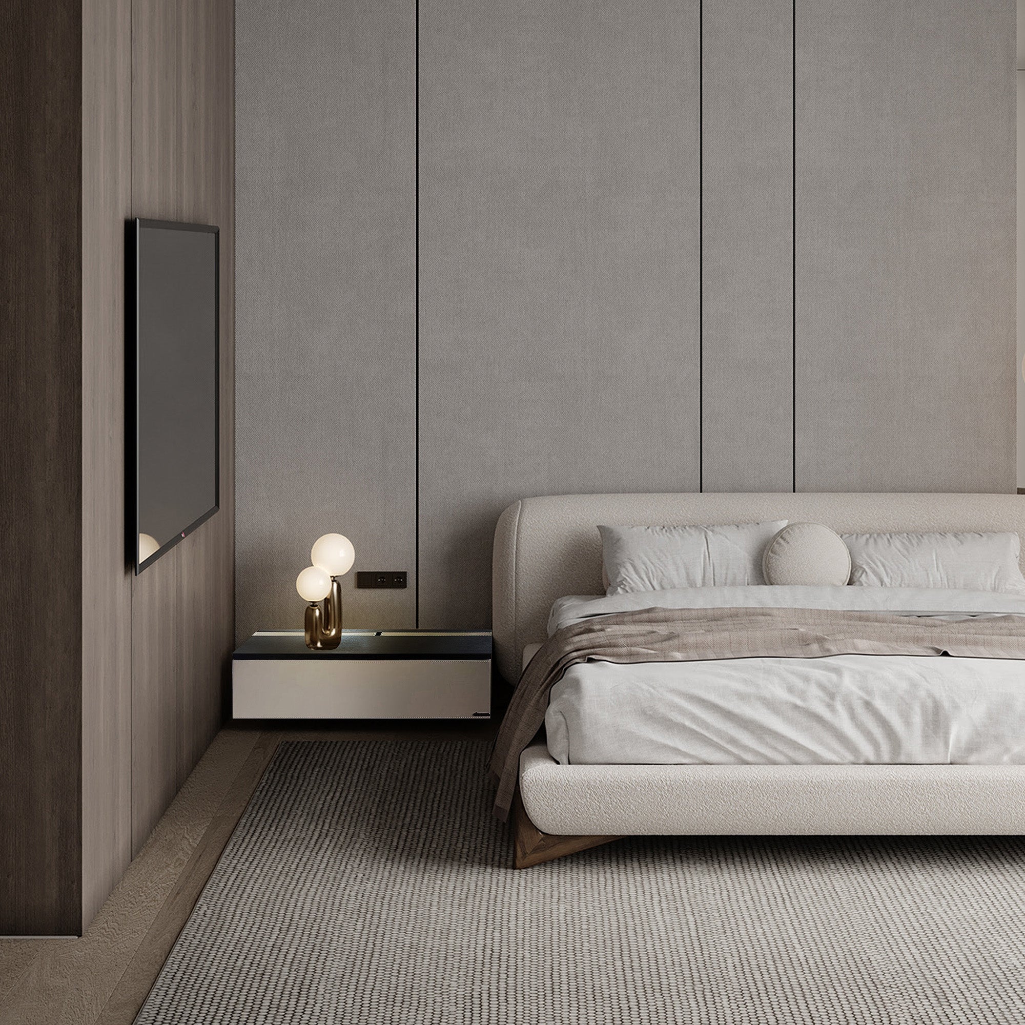 Suspended / Hanged  Modular Wall Unit / Dresser / TV Unit 160CM MLL-CUS01-M5 Beige -  Storage/TV Unites - ebarza Furniture UAE | Shop Modern Furniture in Abu Dhabi & Dubai - مفروشات ايبازرا في الامارات | تسوق اثاث عصري وديكورات مميزة في دبي وابوظبي