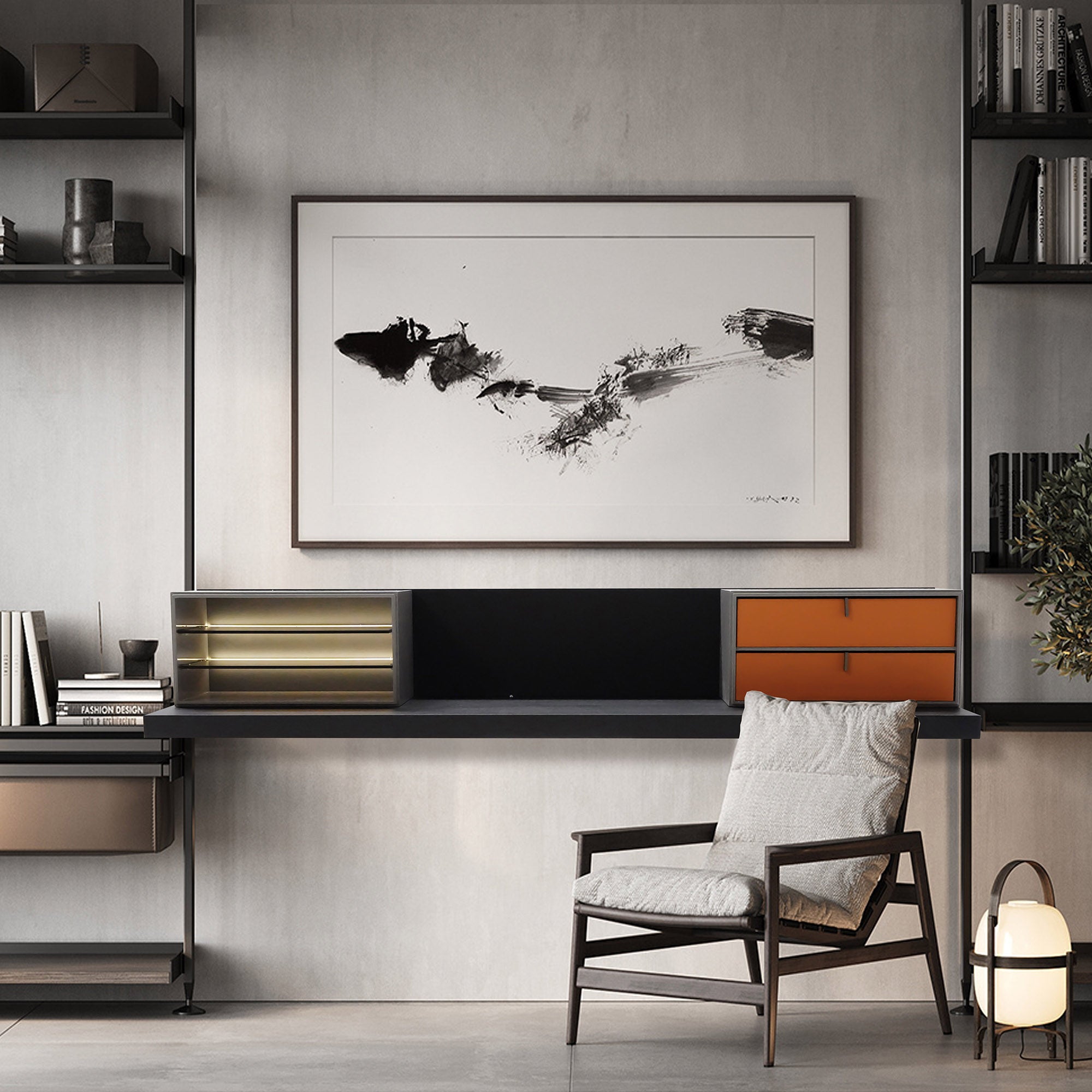 Handged floating Tv Unit IDG-D212-[1909] -  Storage/TV Unites - ebarza Furniture UAE | Shop Modern Furniture in Abu Dhabi & Dubai - مفروشات ايبازرا في الامارات | تسوق اثاث عصري وديكورات مميزة في دبي وابوظبي