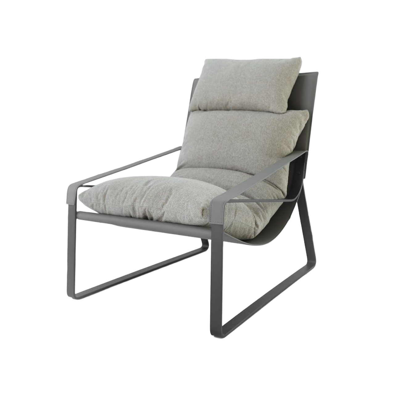 Claude Saddle Leather Lounge Chair MLL-A05/GRY -  Lounge Chairs - ebarza Furniture UAE | Shop Modern Furniture in Abu Dhabi & Dubai - مفروشات ايبازرا في الامارات | تسوق اثاث عصري وديكورات مميزة في دبي وابوظبي