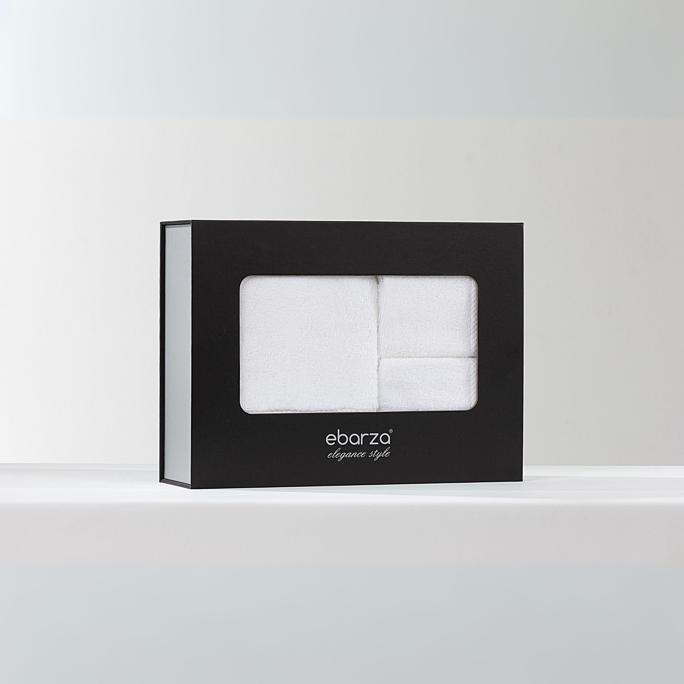 ebarza Dobby Border Towel Set  EBTS-001 -  Towels - ebarza Furniture UAE | Shop Modern Furniture in Abu Dhabi & Dubai - مفروشات ايبازرا في الامارات | تسوق اثاث عصري وديكورات مميزة في دبي وابوظبي