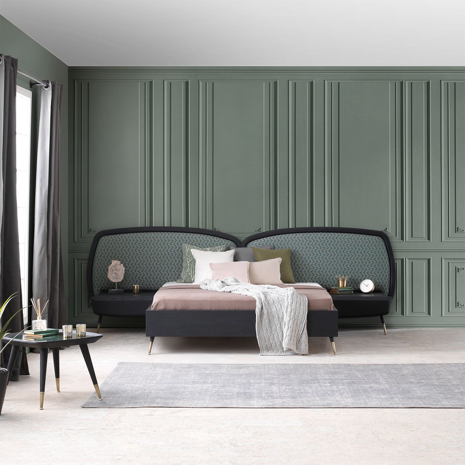 Display Item Bug Bedstead + 2 Nightstand Tables  Bug-Bed-Nkaheel -  DISPLAY ITEM - ebarza Furniture UAE | Shop Modern Furniture in Abu Dhabi & Dubai - مفروشات ايبازرا في الامارات | تسوق اثاث عصري وديكورات مميزة في دبي وابوظبي