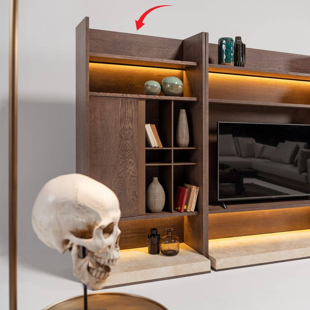 Edessa Wall Unit Left Bookshelf Block Edsa-Wall100R -  TV Units - ebarza Furniture UAE | Shop Modern Furniture in Abu Dhabi & Dubai - مفروشات ايبازرا في الامارات | تسوق اثاث عصري وديكورات مميزة في دبي وابوظبي