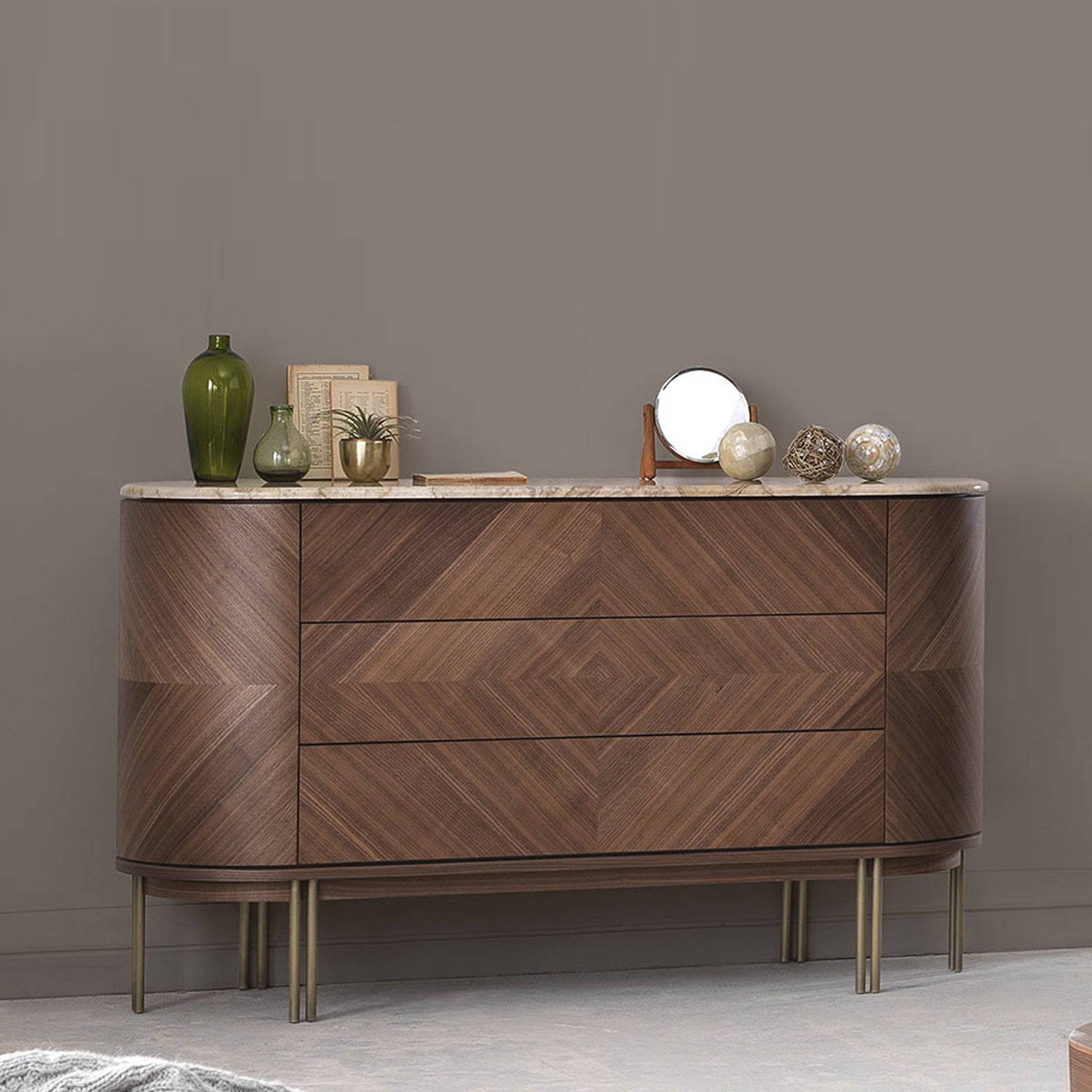 Eva Natural Marble Dresser Eva-Dresser -  Dressers - ebarza Furniture UAE | Shop Modern Furniture in Abu Dhabi & Dubai - مفروشات ايبازرا في الامارات | تسوق اثاث عصري وديكورات مميزة في دبي وابوظبي