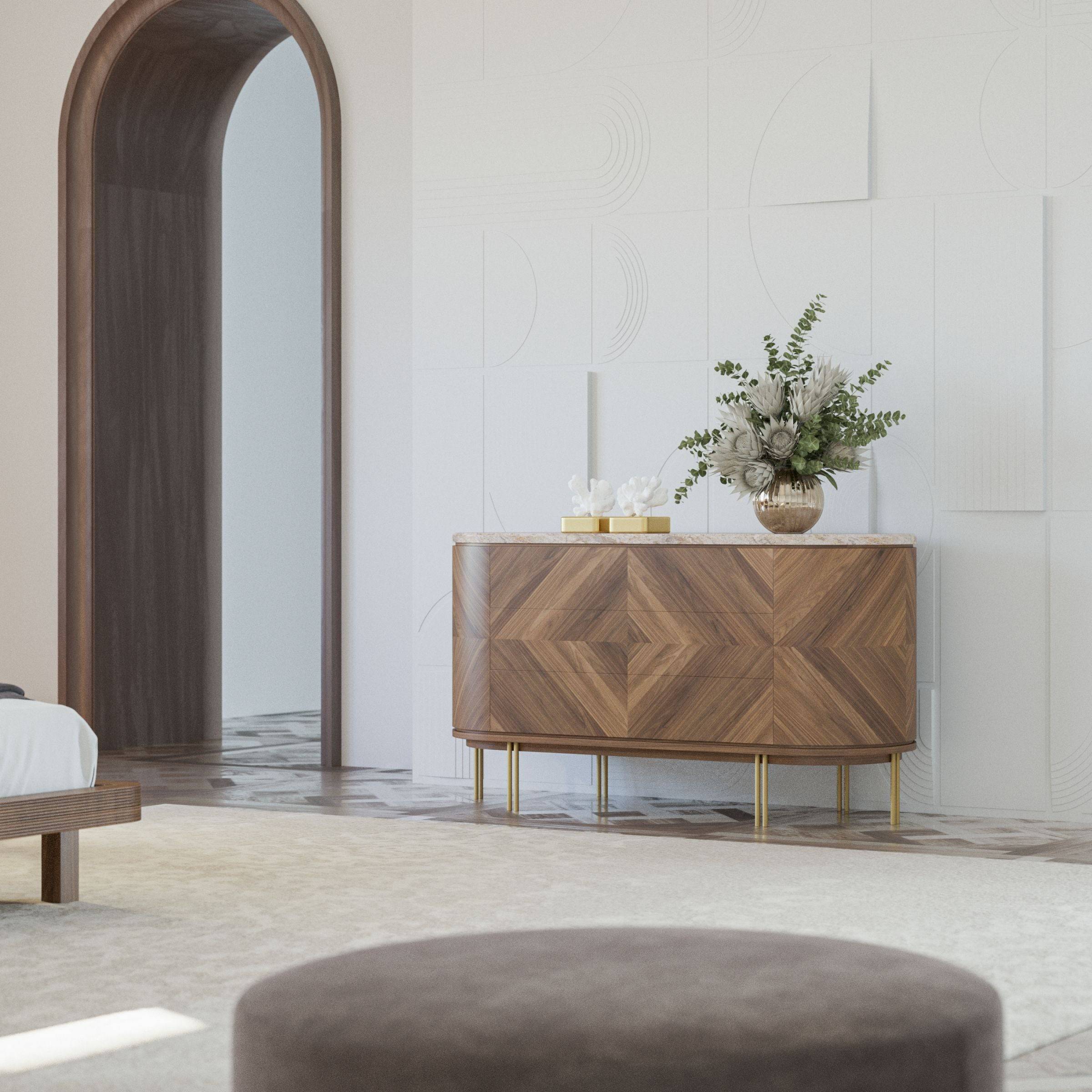 Eva Natural Marble Dresser Eva-Dresser -  Dressers - ebarza Furniture UAE | Shop Modern Furniture in Abu Dhabi & Dubai - مفروشات ايبازرا في الامارات | تسوق اثاث عصري وديكورات مميزة في دبي وابوظبي