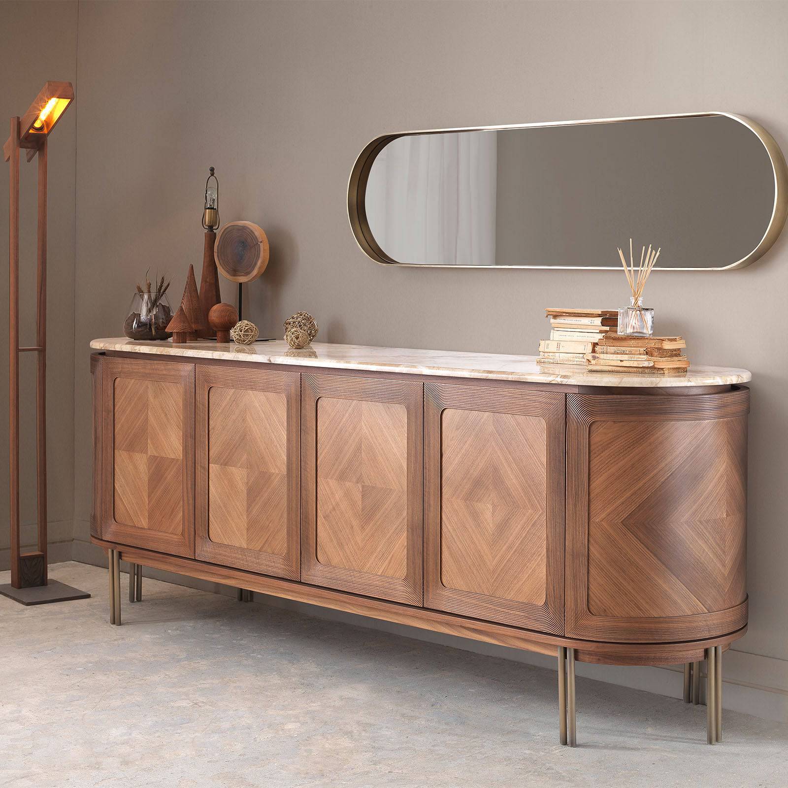 Eva Sideboard With Veneer Top Eva-Sideboard001 -  Sideboards - ebarza Furniture UAE | Shop Modern Furniture in Abu Dhabi & Dubai - مفروشات ايبازرا في الامارات | تسوق اثاث عصري وديكورات مميزة في دبي وابوظبي