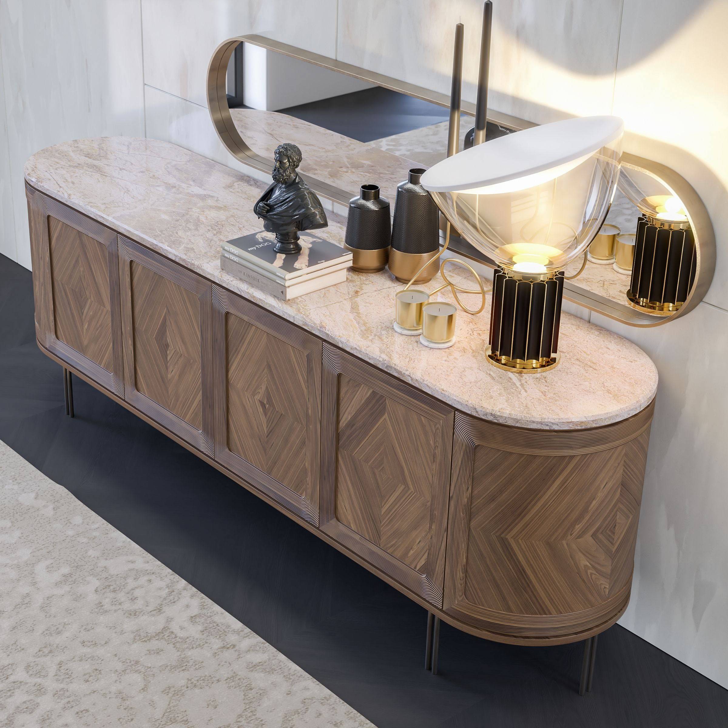 Eva Sideboard With Veneer Top Eva-Sideboard001 -  Sideboards - ebarza Furniture UAE | Shop Modern Furniture in Abu Dhabi & Dubai - مفروشات ايبازرا في الامارات | تسوق اثاث عصري وديكورات مميزة في دبي وابوظبي