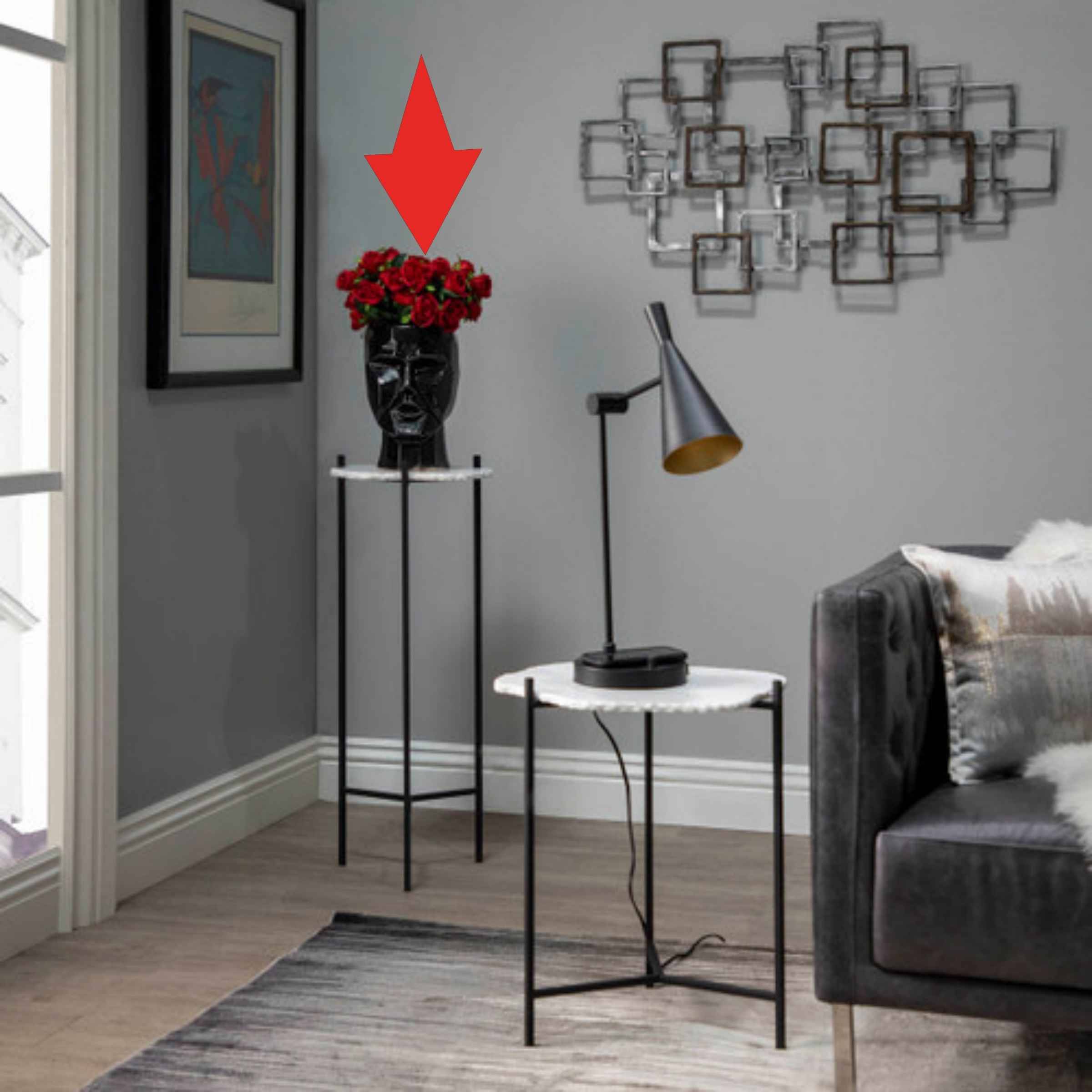 Face Ceramic Vase 30 Cm - Black 14791-02 -  Vases - ebarza Furniture UAE | Shop Modern Furniture in Abu Dhabi & Dubai - مفروشات ايبازرا في الامارات | تسوق اثاث عصري وديكورات مميزة في دبي وابوظبي