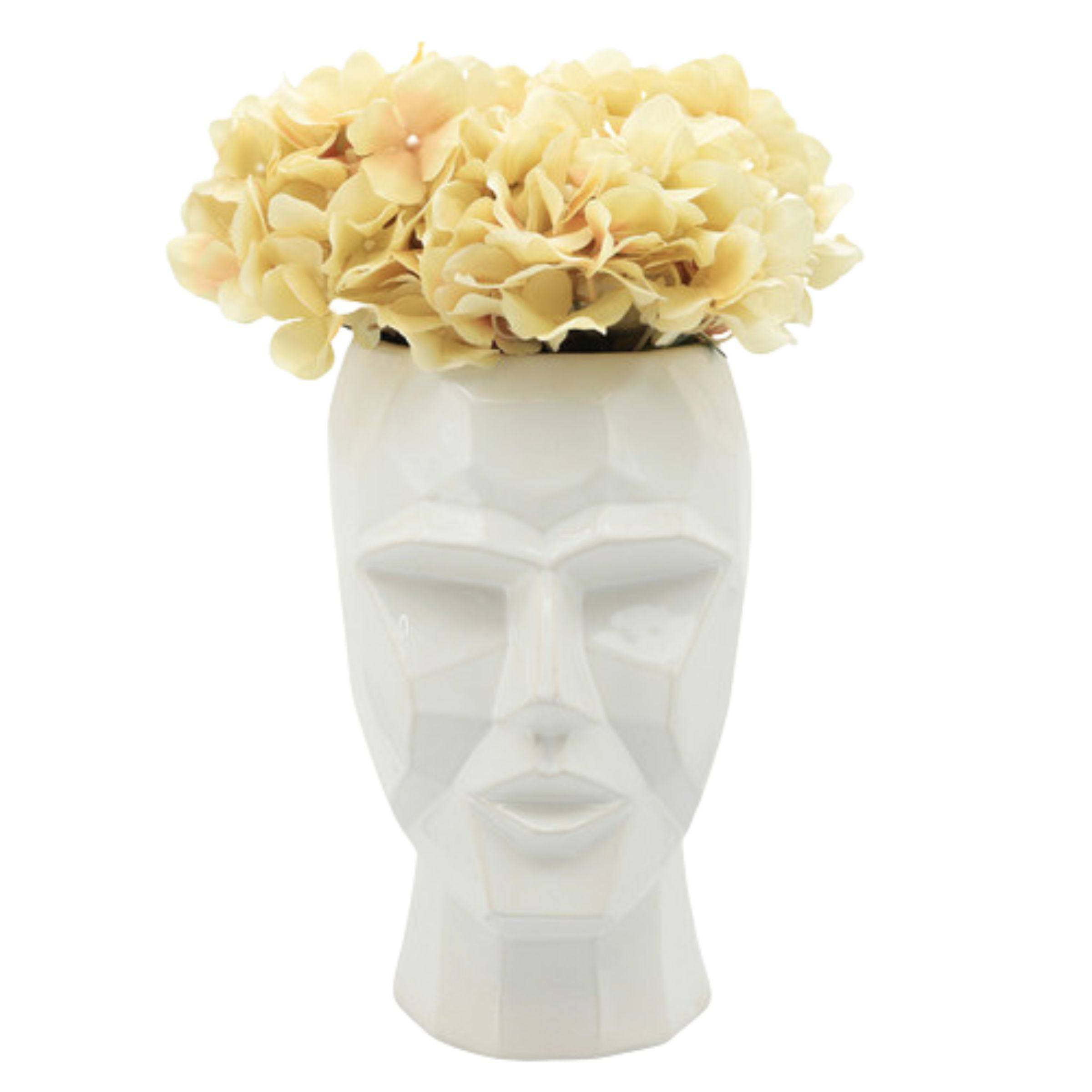 Face Ceramic Vase 30 Cm - White 14791-01 -  Vases - ebarza Furniture UAE | Shop Modern Furniture in Abu Dhabi & Dubai - مفروشات ايبازرا في الامارات | تسوق اثاث عصري وديكورات مميزة في دبي وابوظبي
