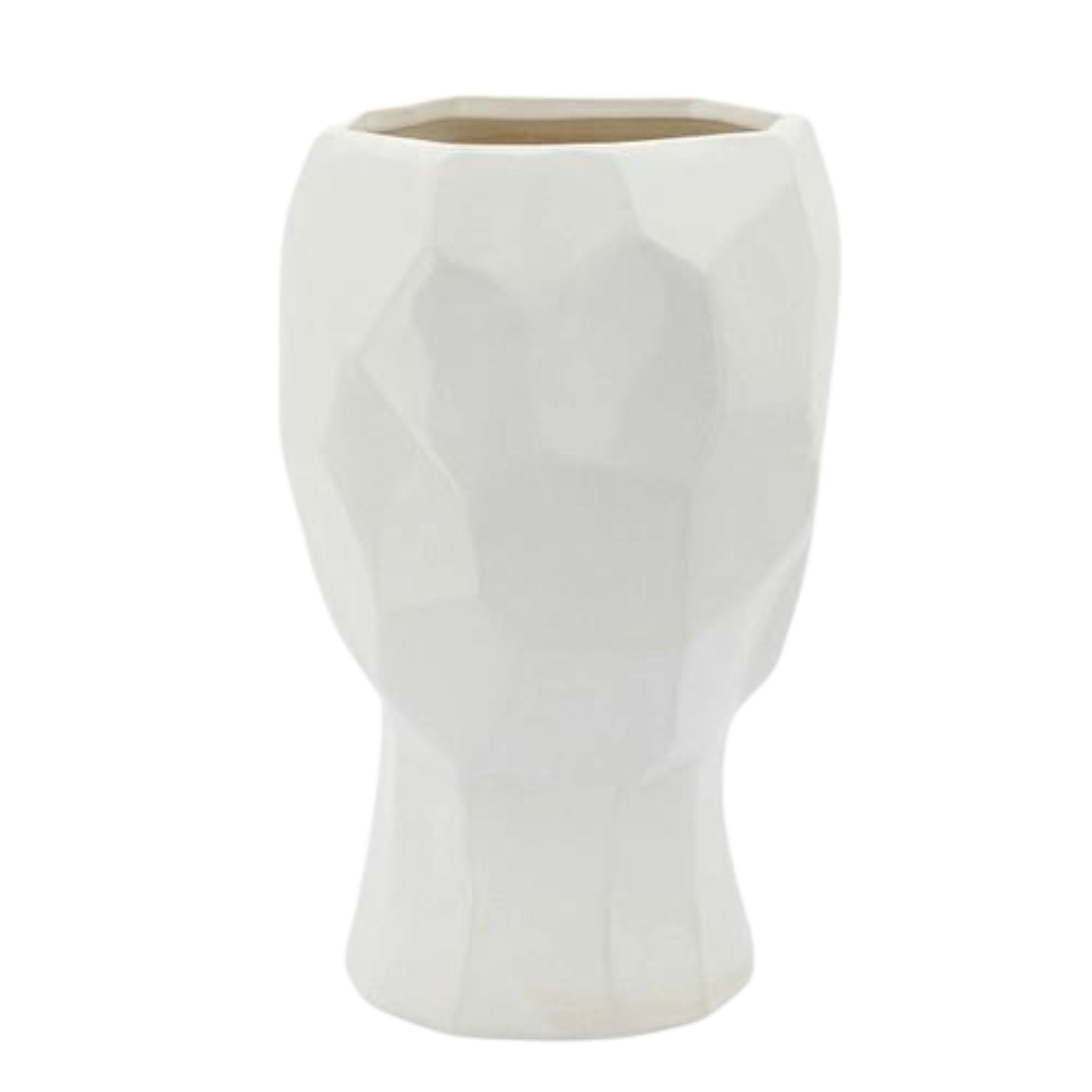 Face Ceramic Vase 30 Cm - White 14791-01 -  Vases - ebarza Furniture UAE | Shop Modern Furniture in Abu Dhabi & Dubai - مفروشات ايبازرا في الامارات | تسوق اثاث عصري وديكورات مميزة في دبي وابوظبي