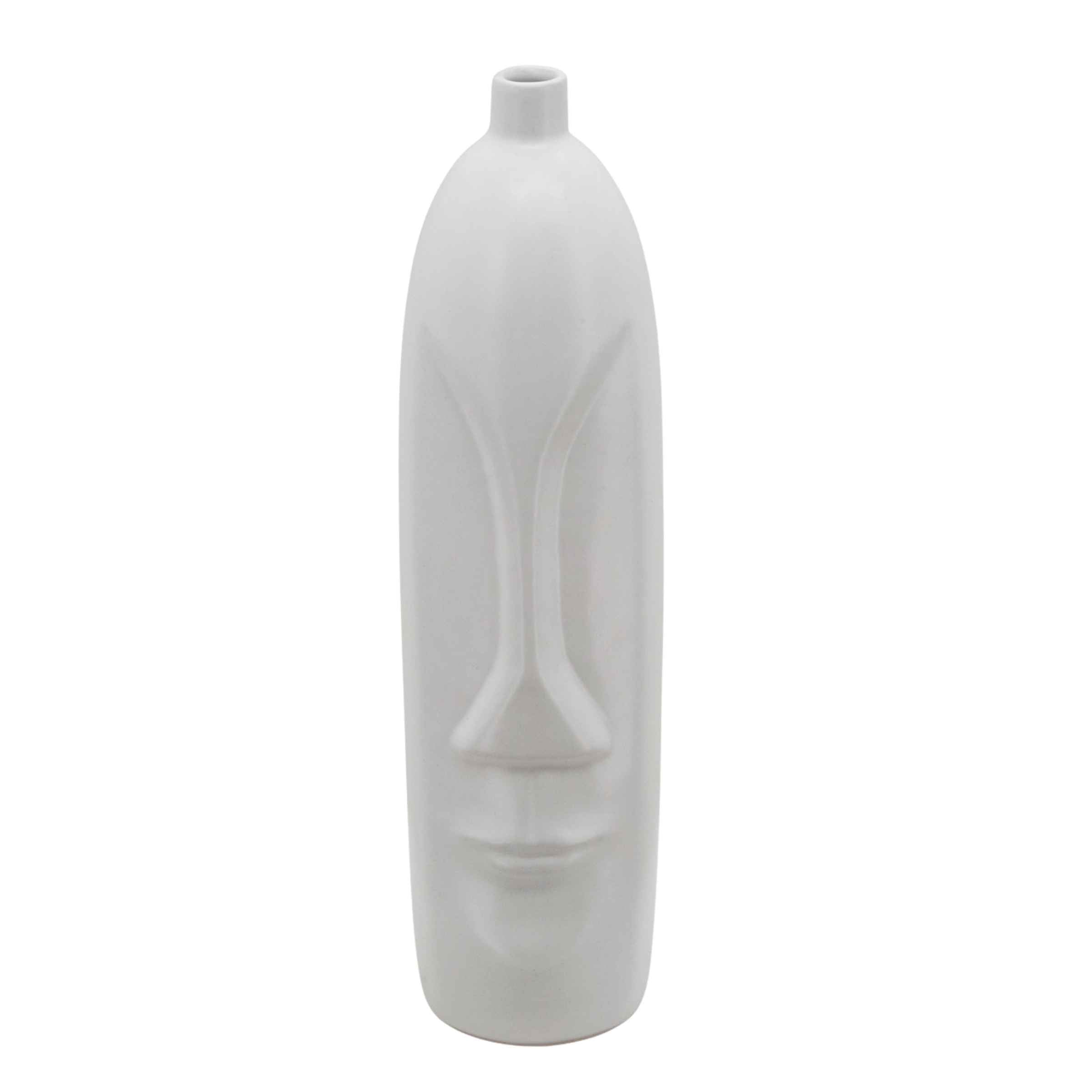 Face Vase 45 Cm - White 15761-01 -  Vases - ebarza Furniture UAE | Shop Modern Furniture in Abu Dhabi & Dubai - مفروشات ايبازرا في الامارات | تسوق اثاث عصري وديكورات مميزة في دبي وابوظبي