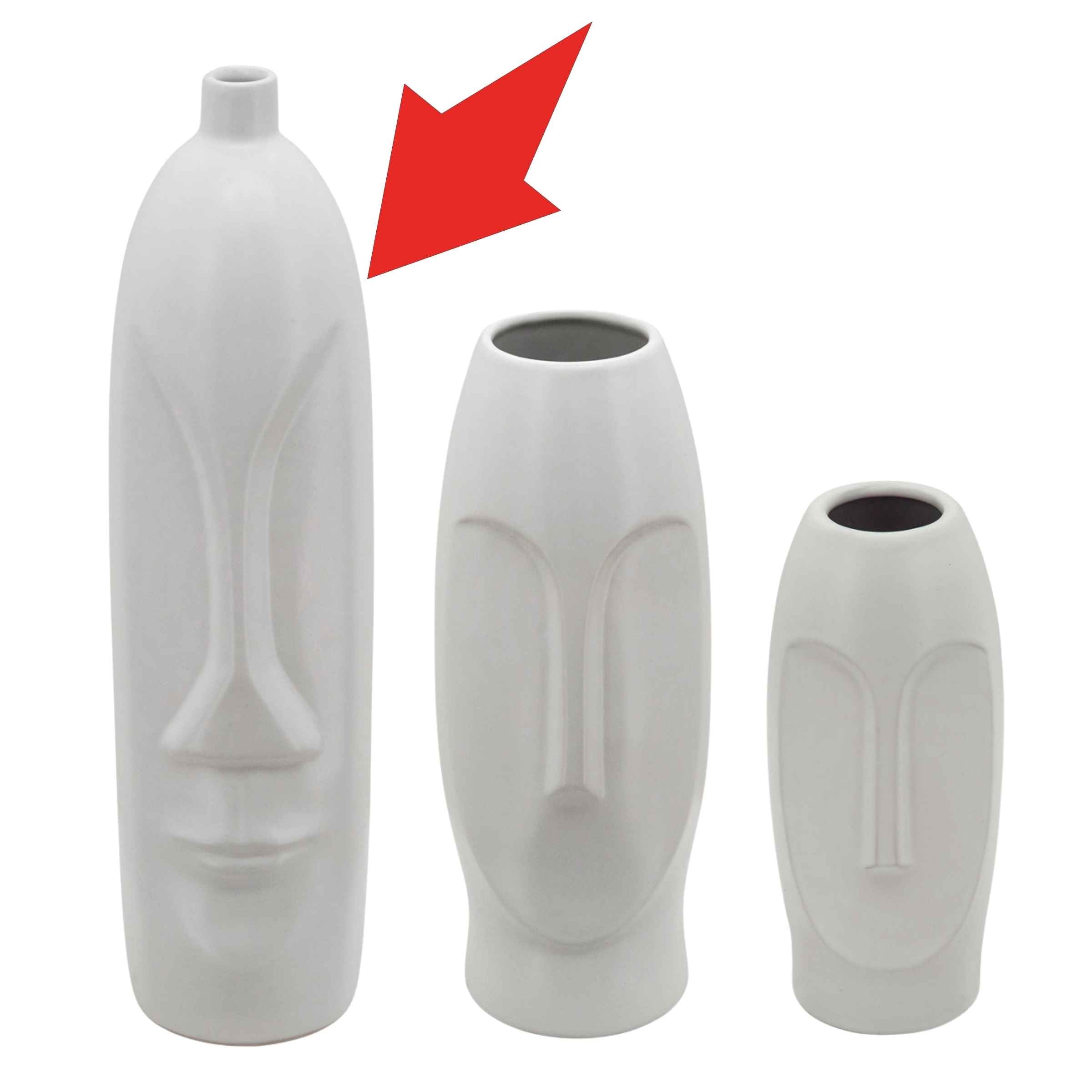 Face Vase 45 Cm - White 15761-01 -  Vases - ebarza Furniture UAE | Shop Modern Furniture in Abu Dhabi & Dubai - مفروشات ايبازرا في الامارات | تسوق اثاث عصري وديكورات مميزة في دبي وابوظبي