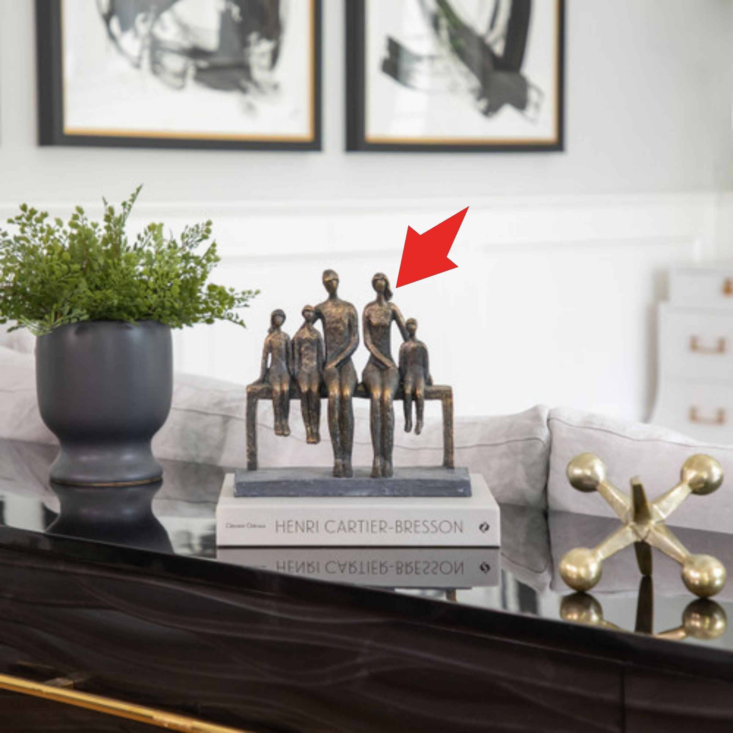 Family Polyresin Sculpture 25 Cm - Bronze 14884 -  Home Decor Figurines - ebarza Furniture UAE | Shop Modern Furniture in Abu Dhabi & Dubai - مفروشات ايبازرا في الامارات | تسوق اثاث عصري وديكورات مميزة في دبي وابوظبي