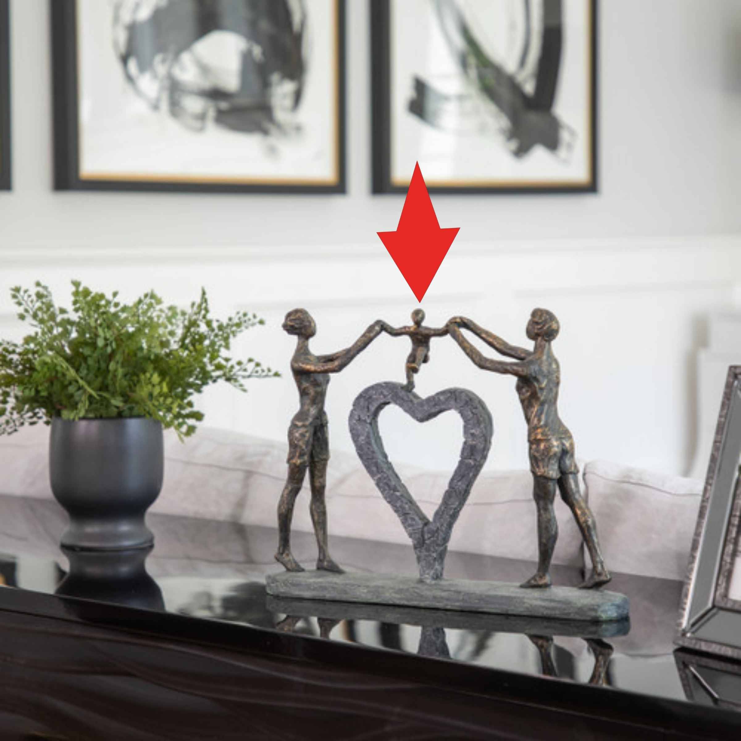 Family With Heart Polyresin Sculpture 38 Cm 14882 -  Home Decor Figurines - ebarza Furniture UAE | Shop Modern Furniture in Abu Dhabi & Dubai - مفروشات ايبازرا في الامارات | تسوق اثاث عصري وديكورات مميزة في دبي وابوظبي