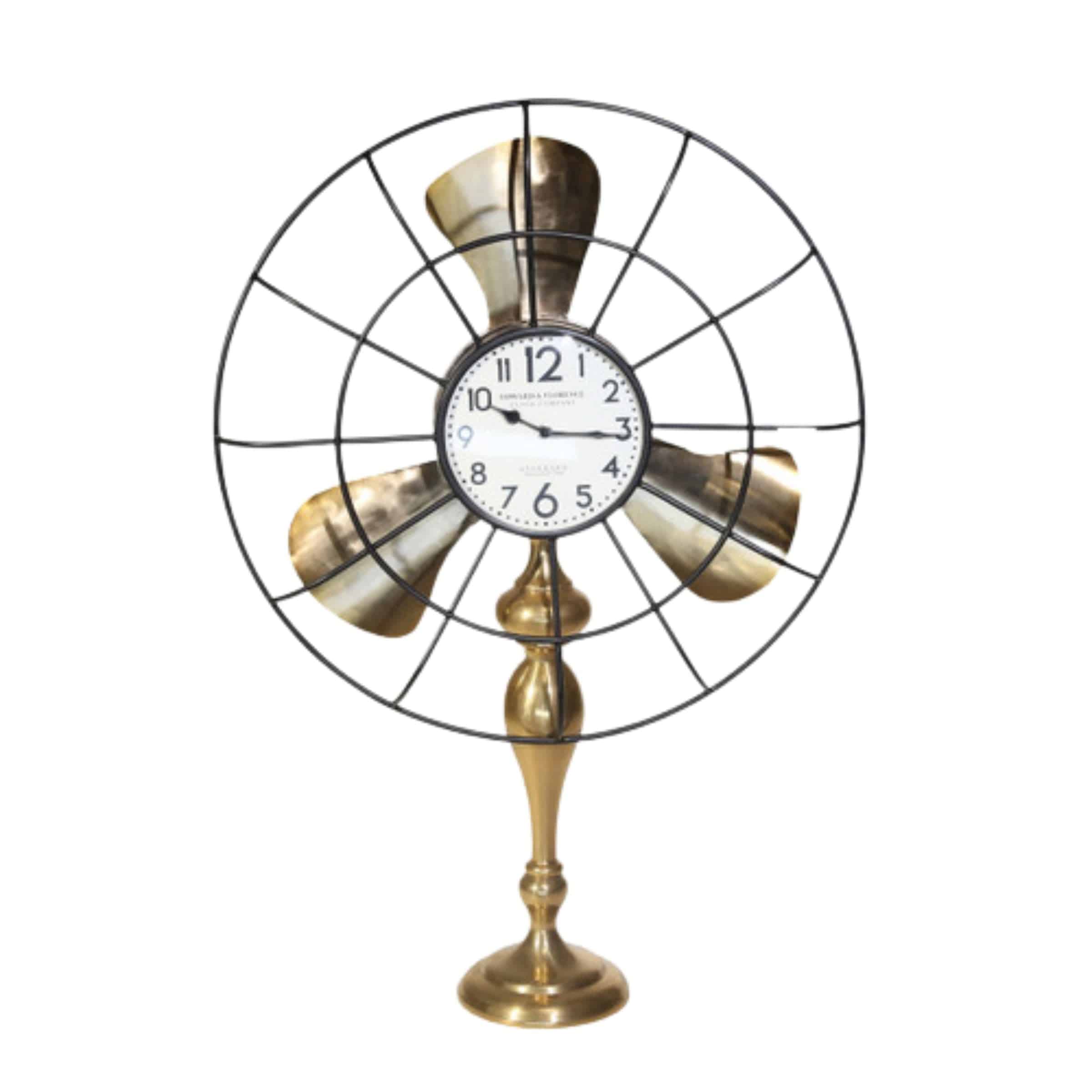 Display Item - Fan-Style Table Clock 14840-02 Nakheel -  DISPLAY ITEM - ebarza Furniture UAE | Shop Modern Furniture in Abu Dhabi & Dubai - مفروشات ايبازرا في الامارات | تسوق اثاث عصري وديكورات مميزة في دبي وابوظبي