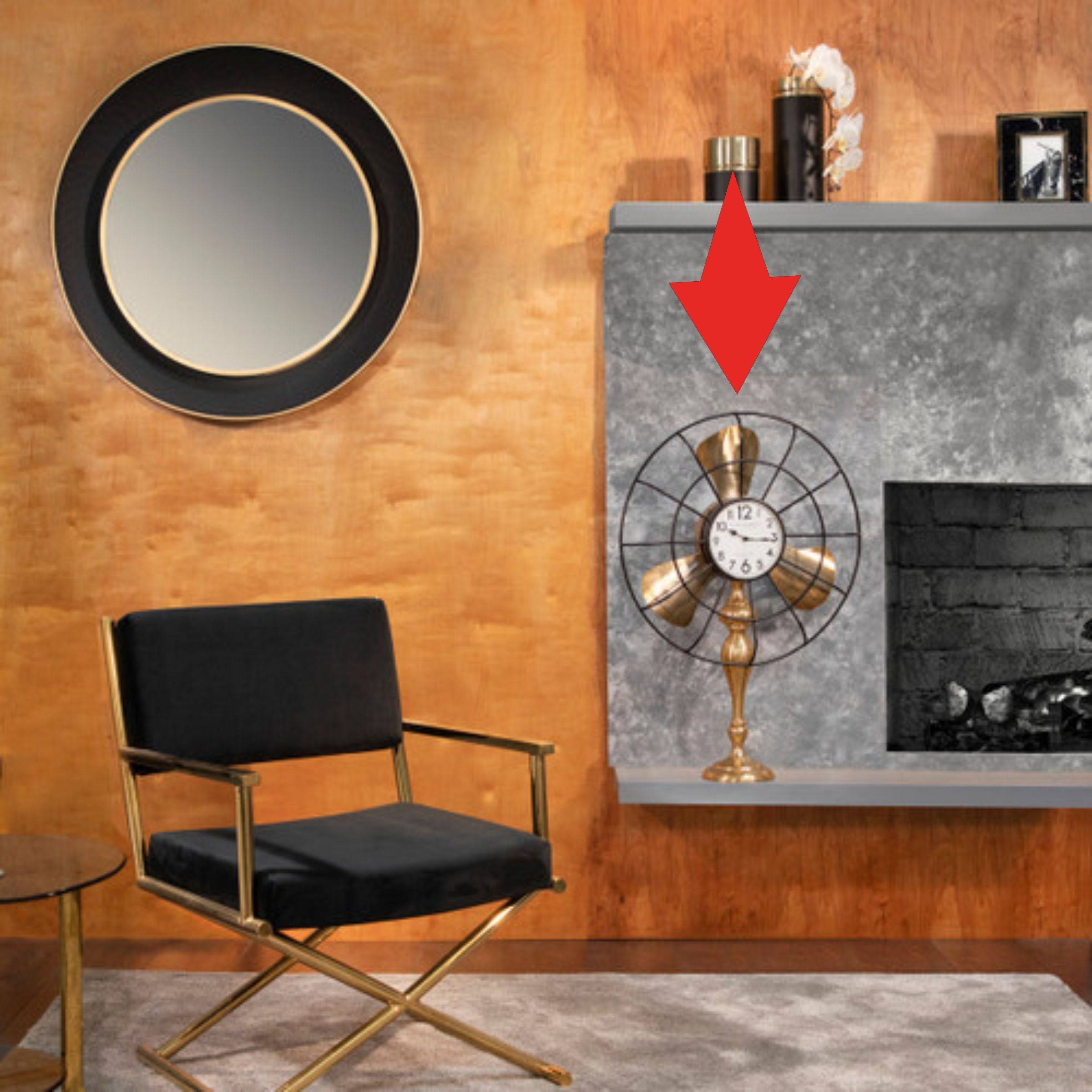 Display Item - Fan-Style Table Clock 14840-02 Nakheel -  DISPLAY ITEM - ebarza Furniture UAE | Shop Modern Furniture in Abu Dhabi & Dubai - مفروشات ايبازرا في الامارات | تسوق اثاث عصري وديكورات مميزة في دبي وابوظبي