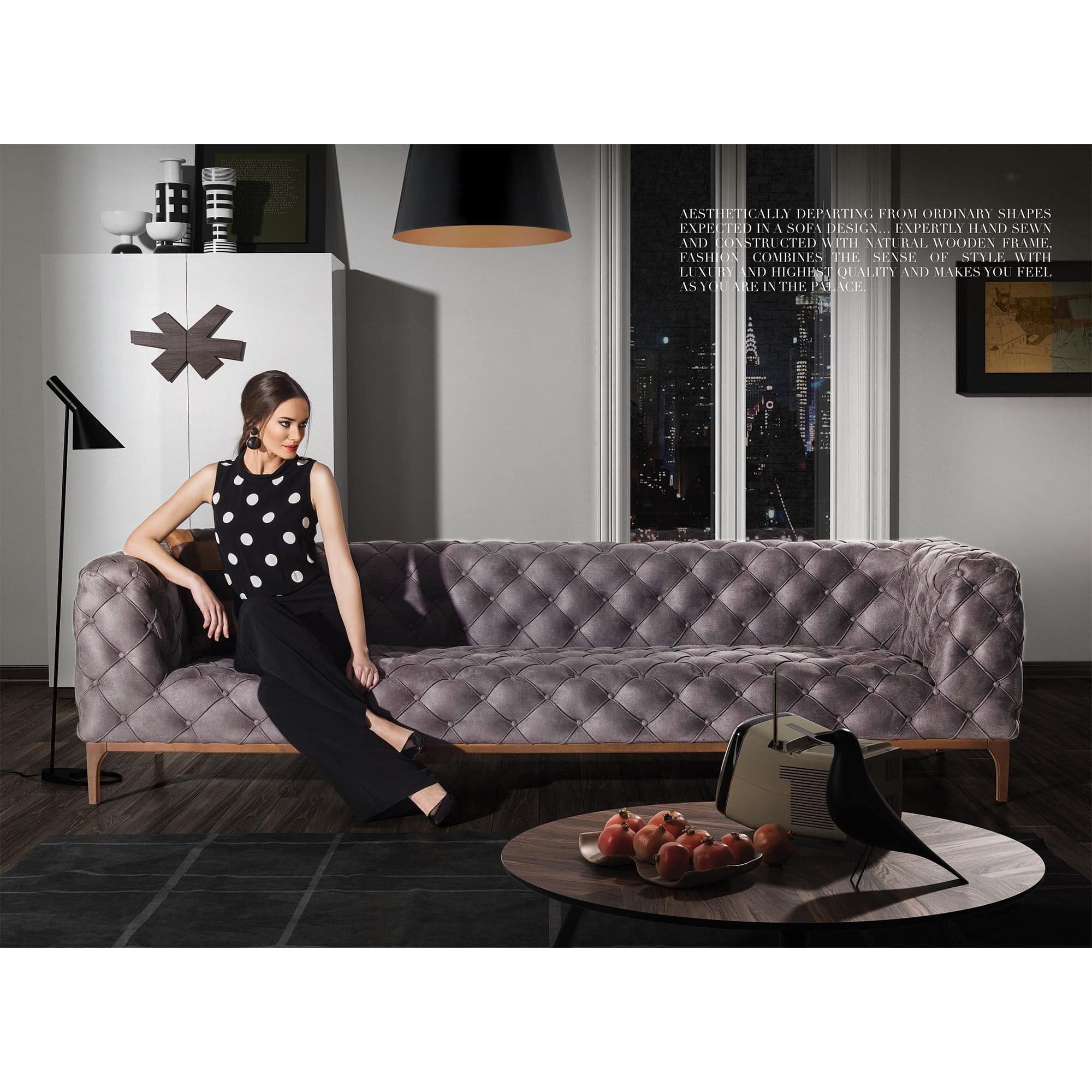 Fashion Sofa And 2 Cushions Fas001 -  Sofas - ebarza Furniture UAE | Shop Modern Furniture in Abu Dhabi & Dubai - مفروشات ايبازرا في الامارات | تسوق اثاث عصري وديكورات مميزة في دبي وابوظبي