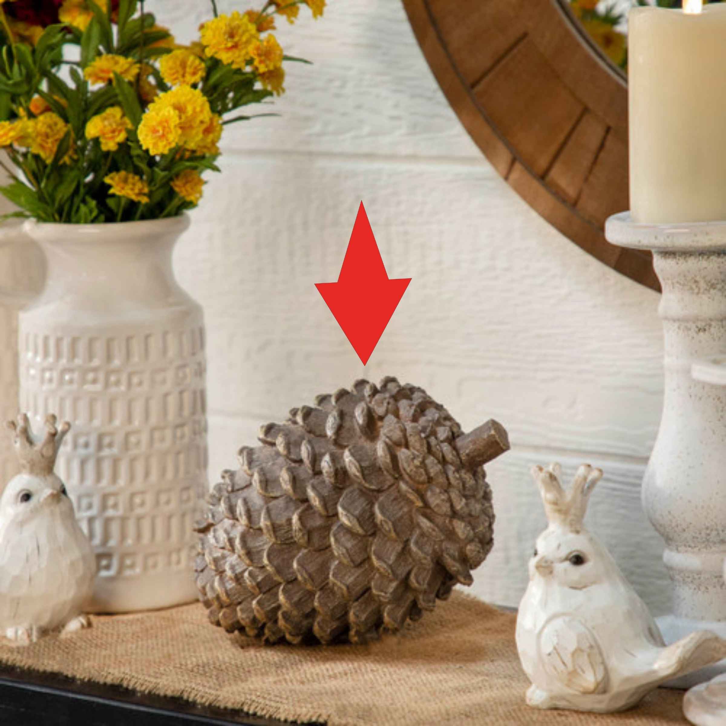 Faux Wood Pinecone 11212 -  Home Decor Figurines - ebarza Furniture UAE | Shop Modern Furniture in Abu Dhabi & Dubai - مفروشات ايبازرا في الامارات | تسوق اثاث عصري وديكورات مميزة في دبي وابوظبي