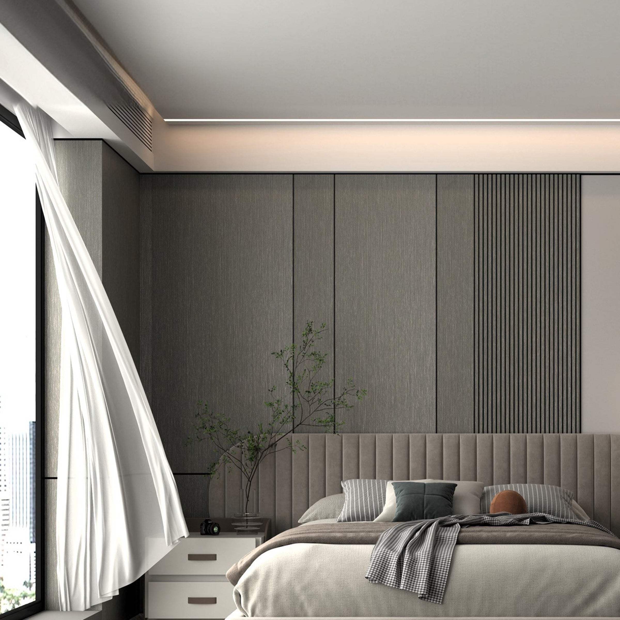 Synchronized MDF Panel (122x280x1.8cm, E2, 700kg/m3, Protective Film) WQ9F2149 -  Wall Panels - ebarza Furniture UAE | Shop Modern Furniture in Abu Dhabi & Dubai - مفروشات ايبازرا في الامارات | تسوق اثاث عصري وديكورات مميزة في دبي وابوظبي