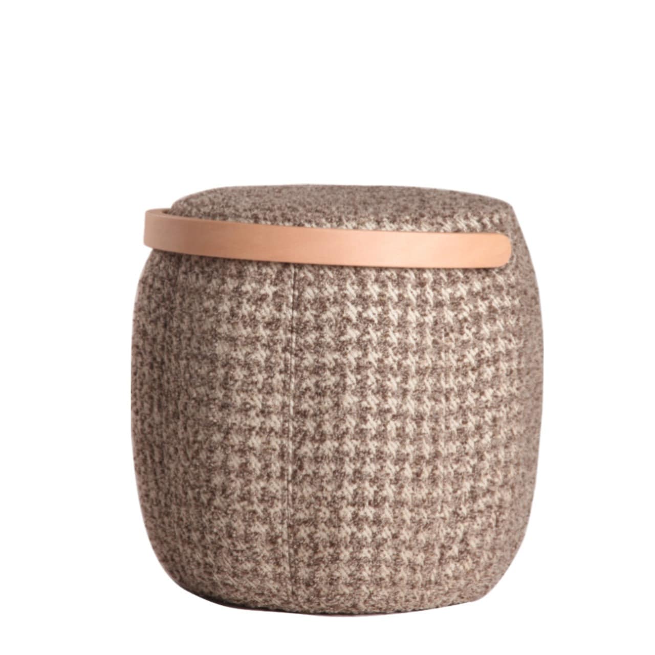 Flora Pouf  Bakrac-N-Brown White -  Poufs - ebarza Furniture UAE | Shop Modern Furniture in Abu Dhabi & Dubai - مفروشات ايبازرا في الامارات | تسوق اثاث عصري وديكورات مميزة في دبي وابوظبي