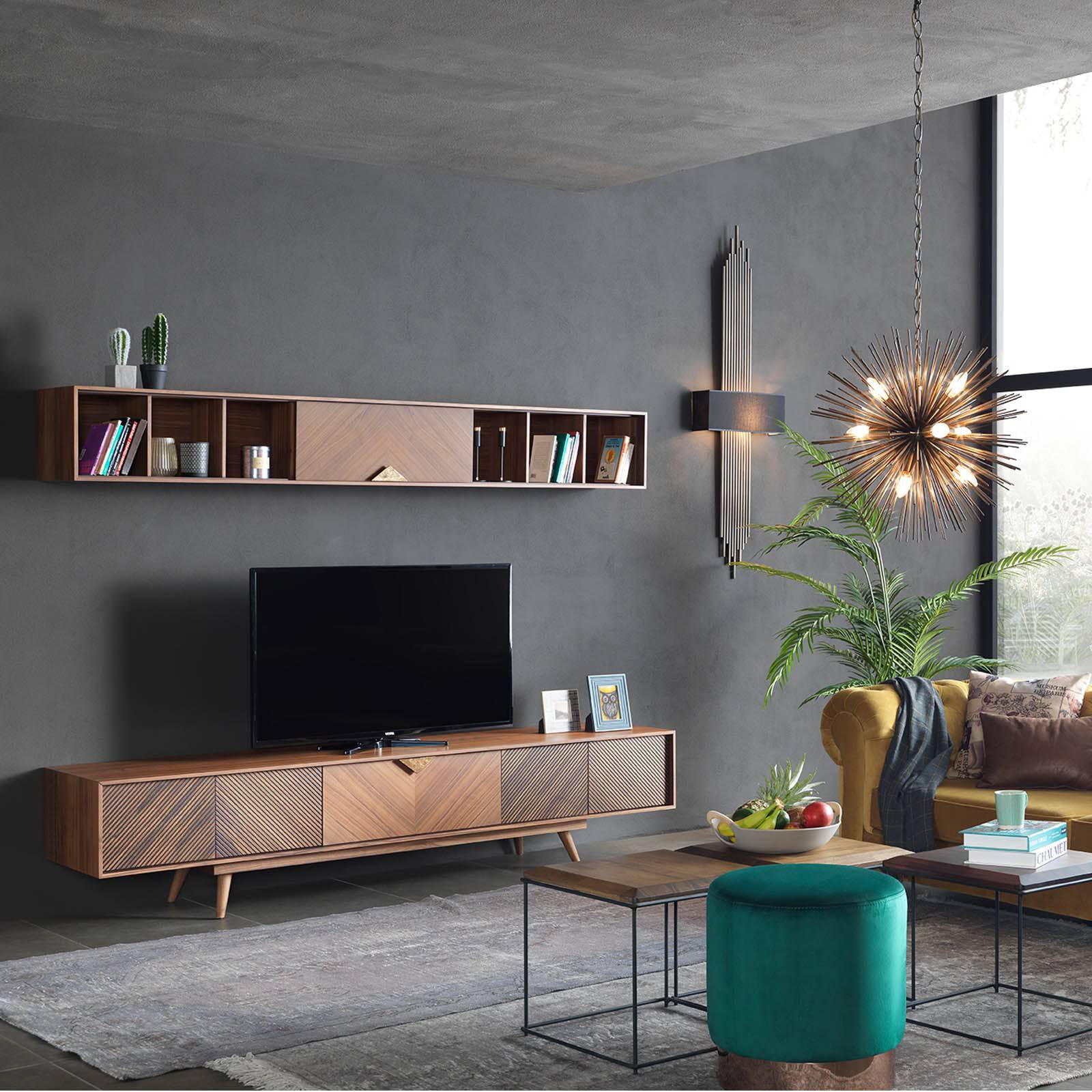 Florya Tv Unit Flor0099 -  TV Units - ebarza Furniture UAE | Shop Modern Furniture in Abu Dhabi & Dubai - مفروشات ايبازرا في الامارات | تسوق اثاث عصري وديكورات مميزة في دبي وابوظبي