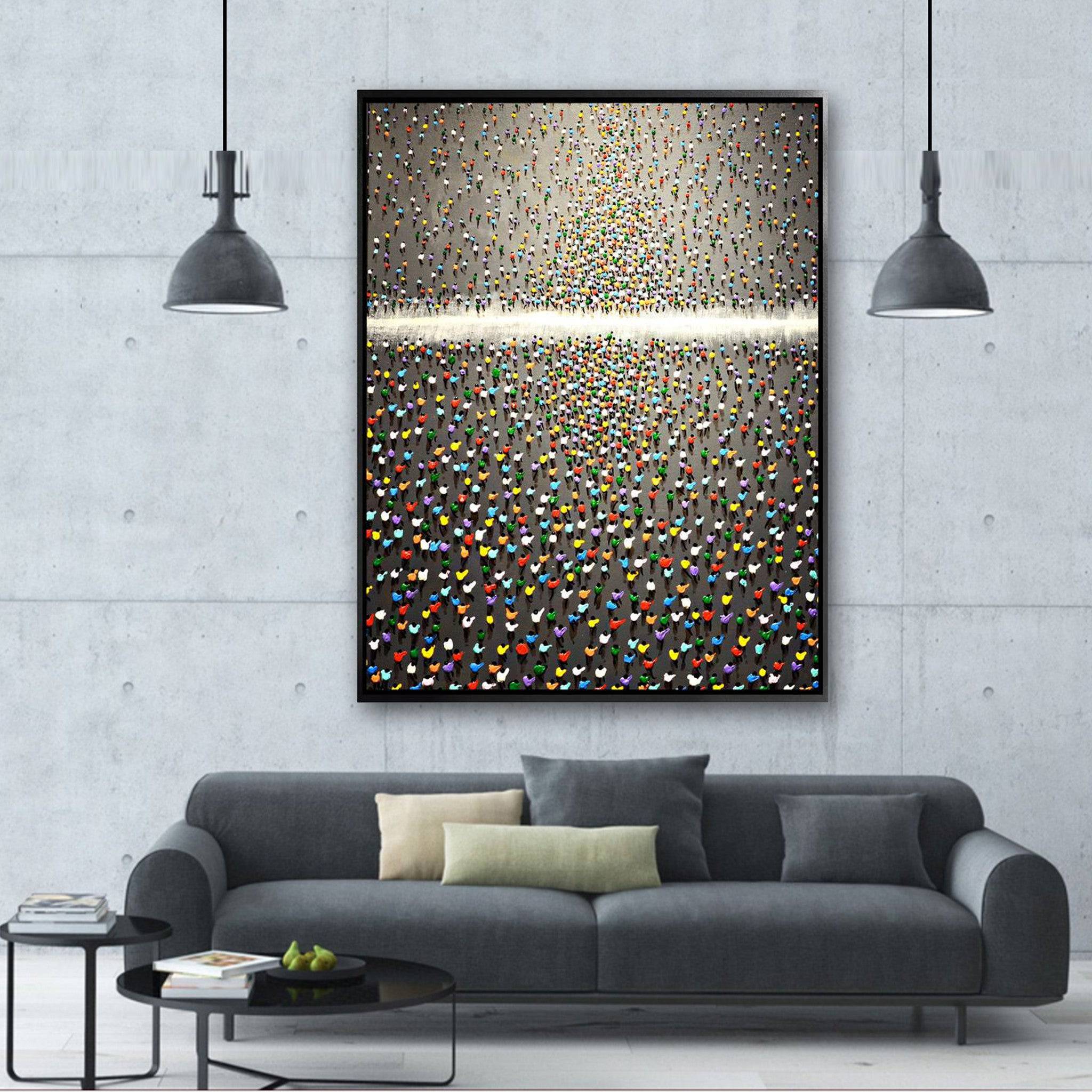 Folks Hand Painted Art Painting With Frame 95X125 Cm PNP009-SOAP0058 -  Paintings - ebarza Furniture UAE | Shop Modern Furniture in Abu Dhabi & Dubai - مفروشات ايبازرا في الامارات | تسوق اثاث عصري وديكورات مميزة في دبي وابوظبي
