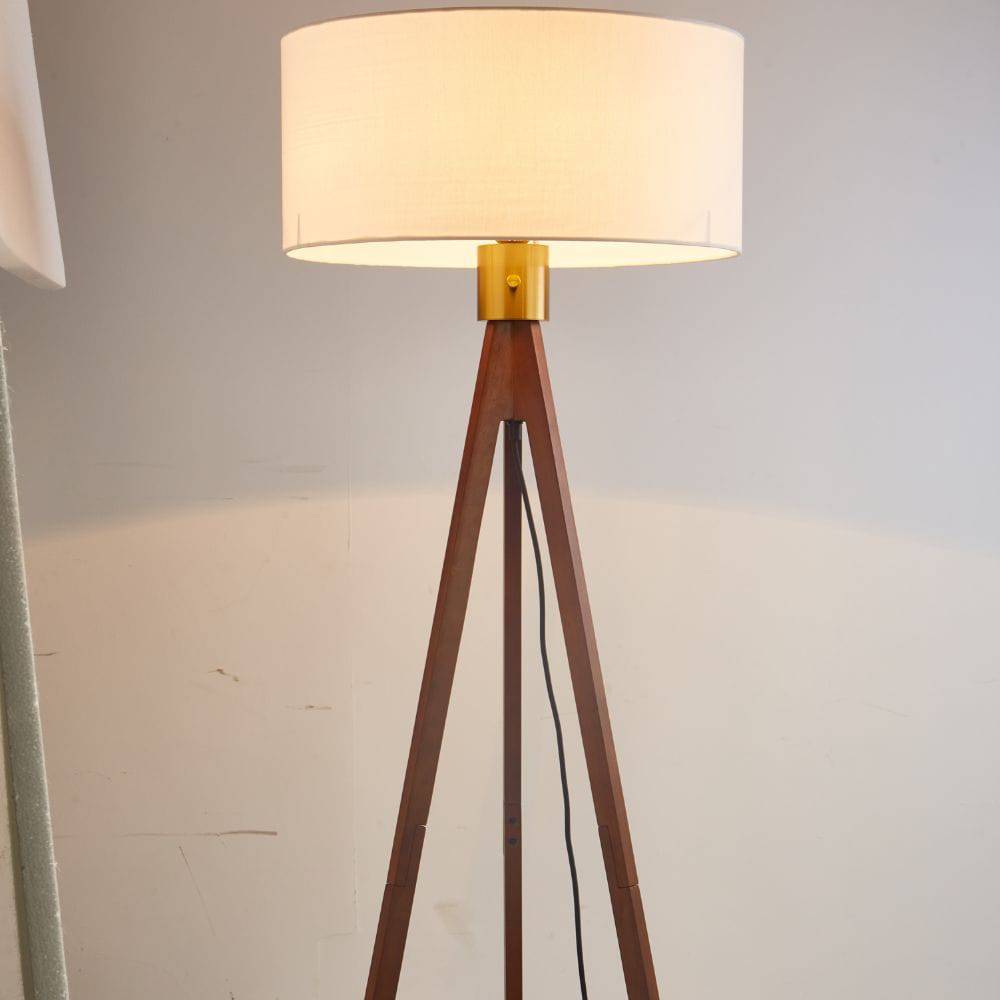 As Is - Gem Wooden Tripod Floor Lamp Cy-Ltd-1000 -  DISPLAY ITEM - ebarza Furniture UAE | Shop Modern Furniture in Abu Dhabi & Dubai - مفروشات ايبازرا في الامارات | تسوق اثاث عصري وديكورات مميزة في دبي وابوظبي