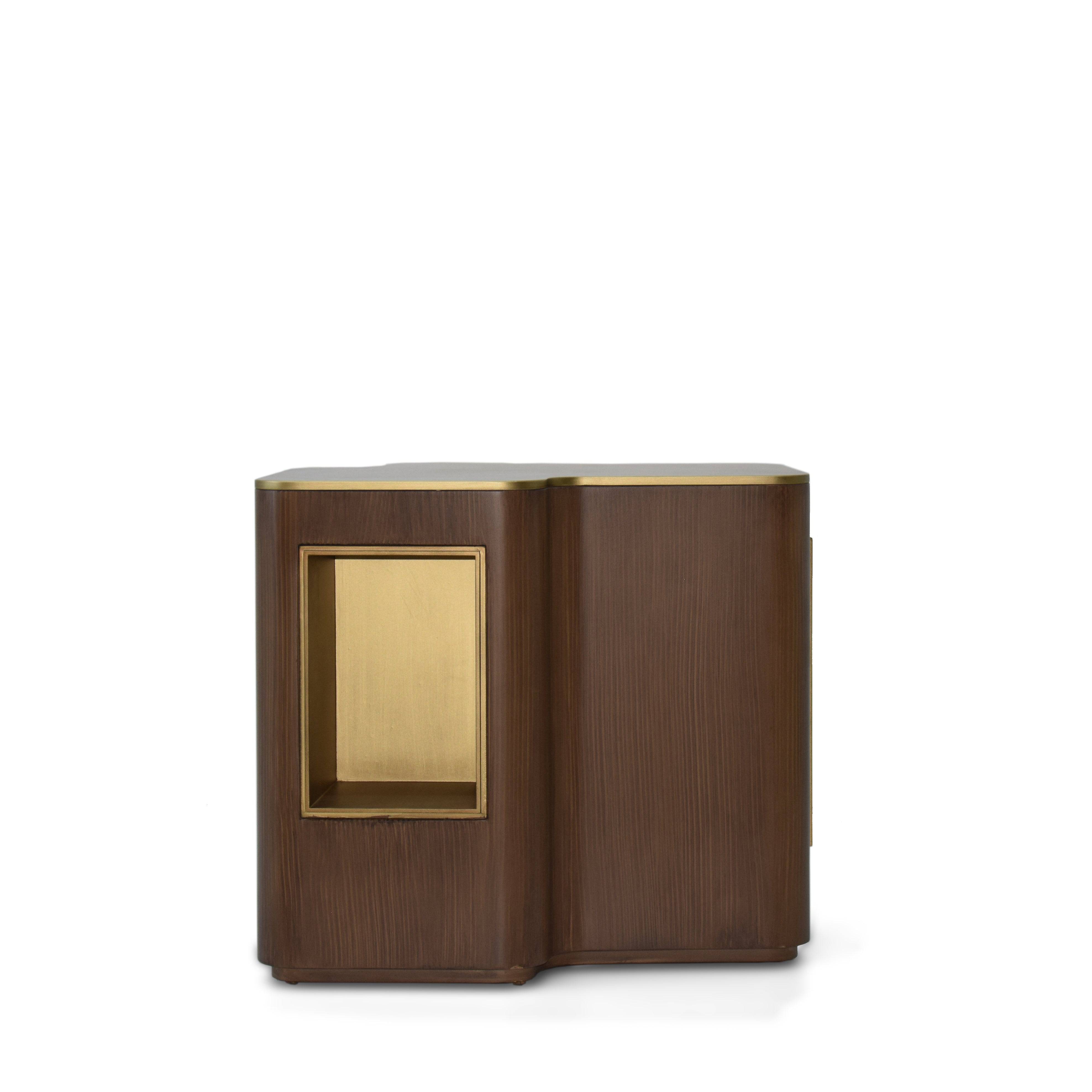 Giallo Walnut Side Table Glost-040W -  Side Tables - ebarza Furniture UAE | Shop Modern Furniture in Abu Dhabi & Dubai - مفروشات ايبازرا في الامارات | تسوق اثاث عصري وديكورات مميزة في دبي وابوظبي