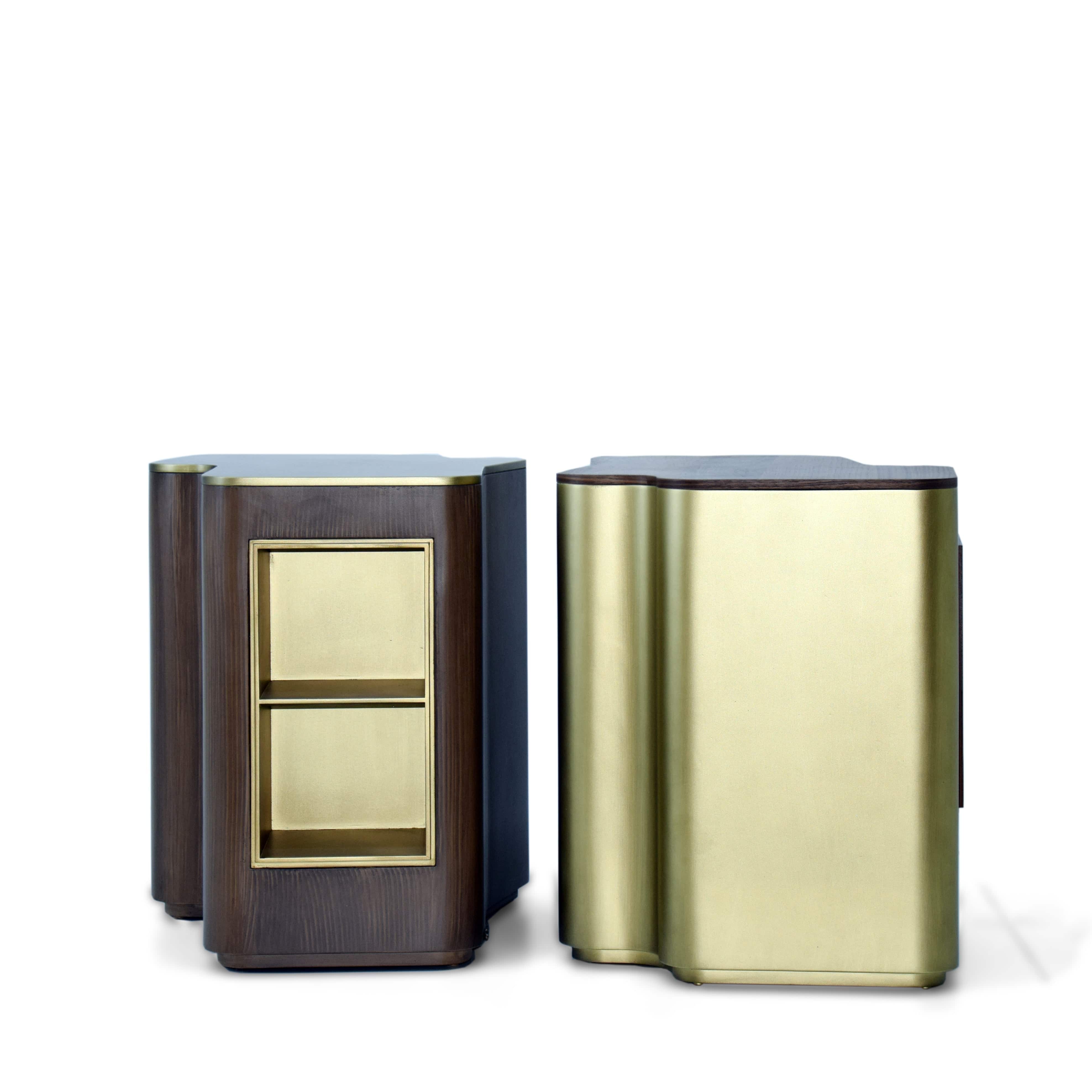 Giallo Walnut Side Table Glost-040W -  Side Tables - ebarza Furniture UAE | Shop Modern Furniture in Abu Dhabi & Dubai - مفروشات ايبازرا في الامارات | تسوق اثاث عصري وديكورات مميزة في دبي وابوظبي