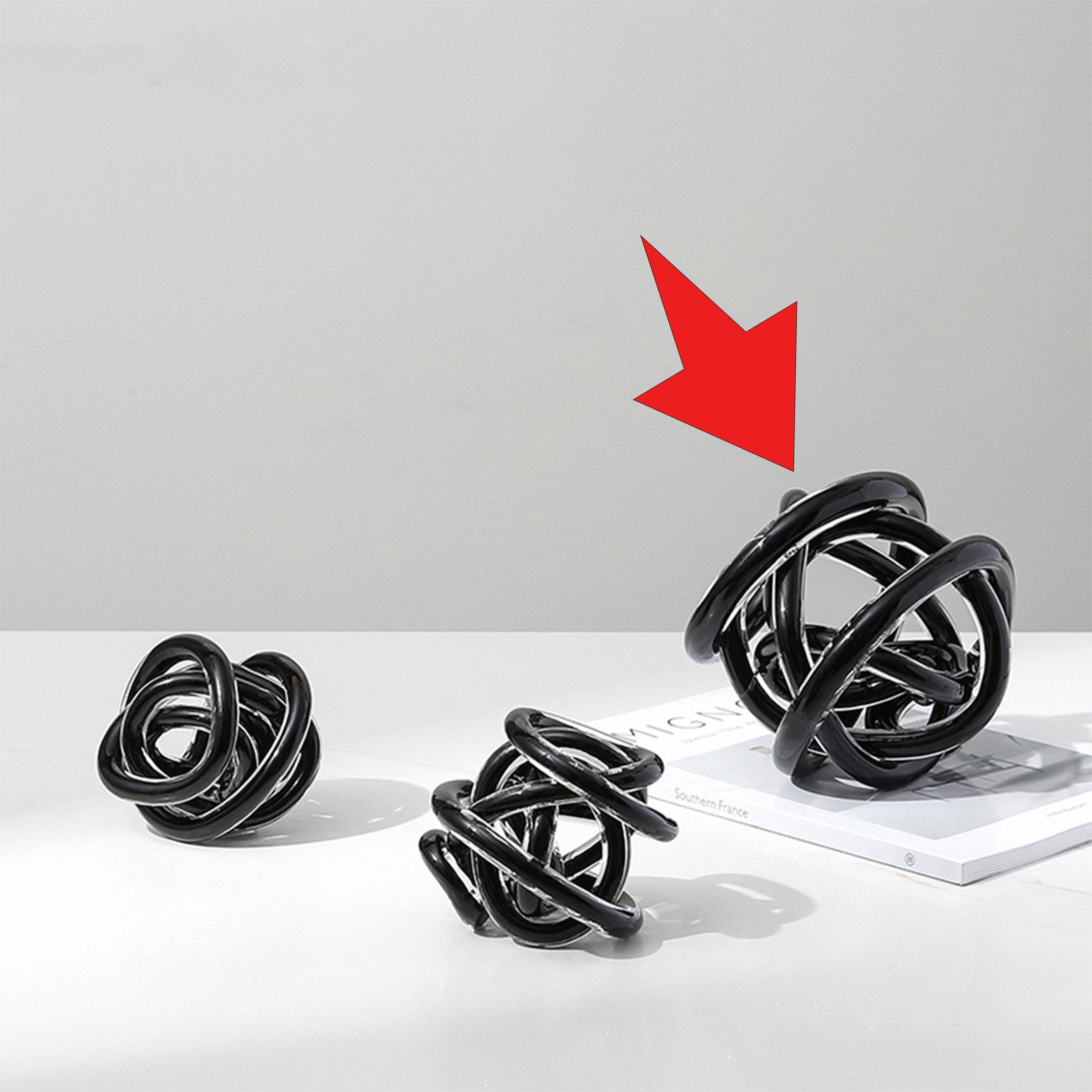 Glass Ballotin Black Line Big Ball Fb-Zs2123A -  Home Decor Figurines - ebarza Furniture UAE | Shop Modern Furniture in Abu Dhabi & Dubai - مفروشات ايبازرا في الامارات | تسوق اثاث عصري وديكورات مميزة في دبي وابوظبي