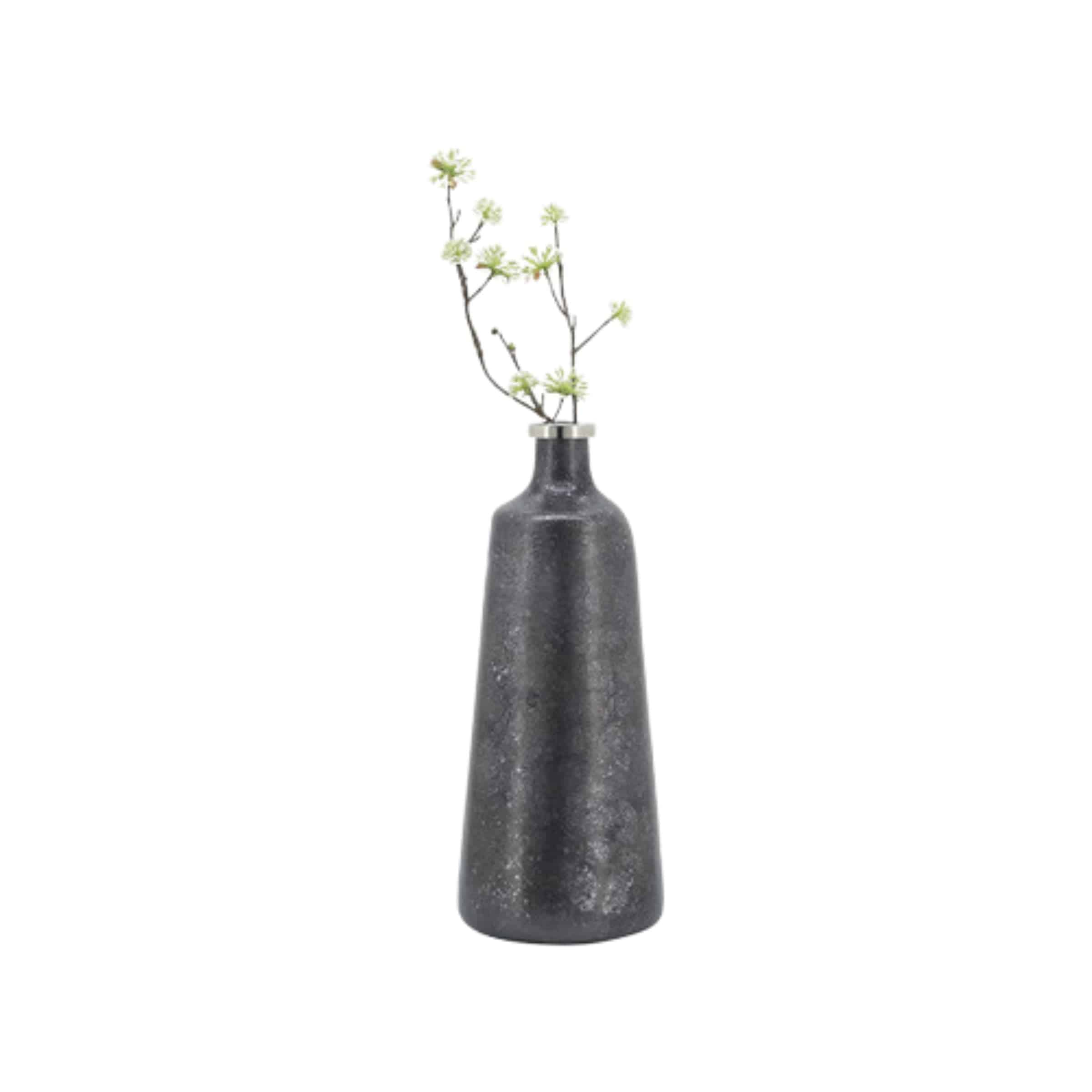 Glass Vase With Ring 15534-04 -  Vases - ebarza Furniture UAE | Shop Modern Furniture in Abu Dhabi & Dubai - مفروشات ايبازرا في الامارات | تسوق اثاث عصري وديكورات مميزة في دبي وابوظبي