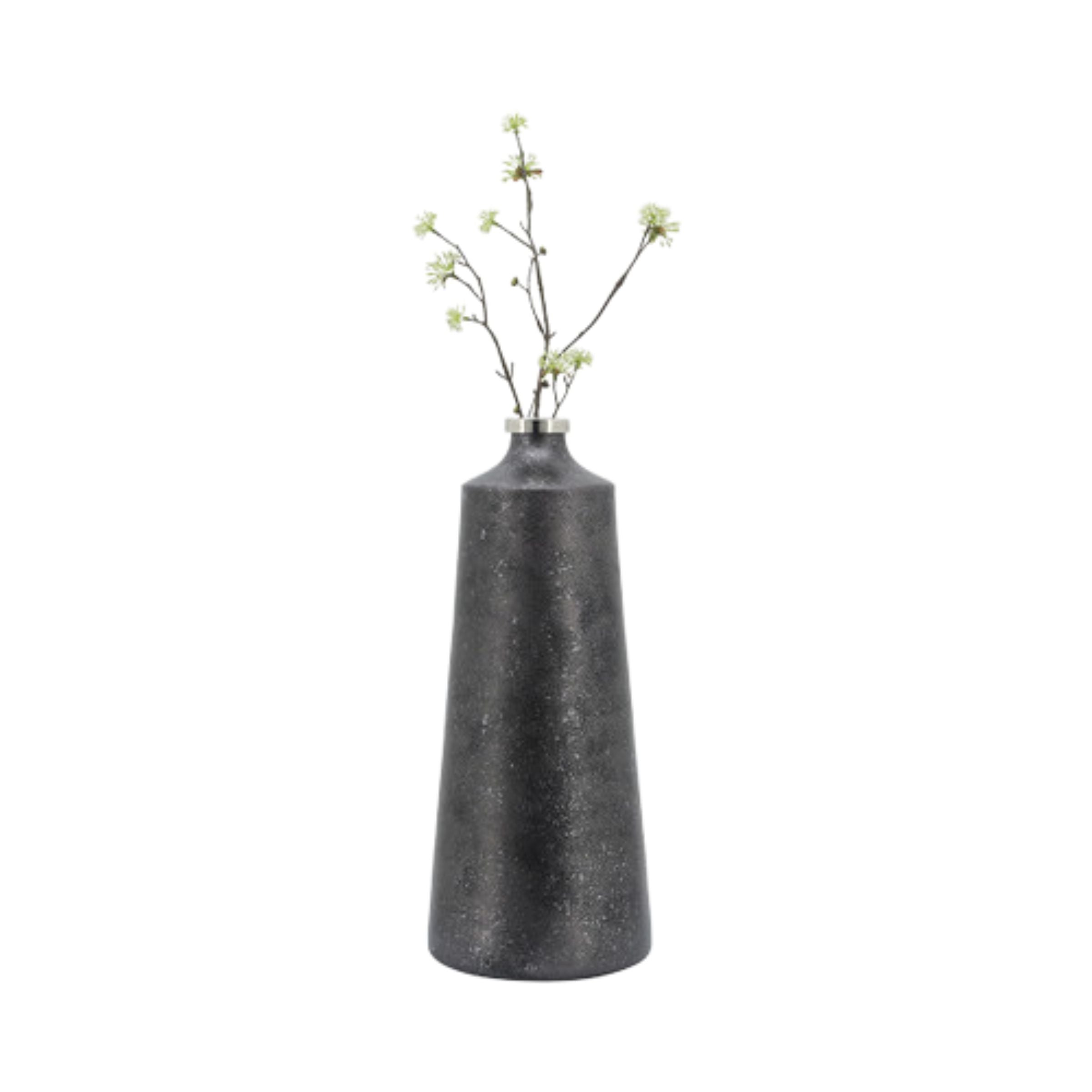 Glass Vase With Ring 15534-05 -  Vases - ebarza Furniture UAE | Shop Modern Furniture in Abu Dhabi & Dubai - مفروشات ايبازرا في الامارات | تسوق اثاث عصري وديكورات مميزة في دبي وابوظبي