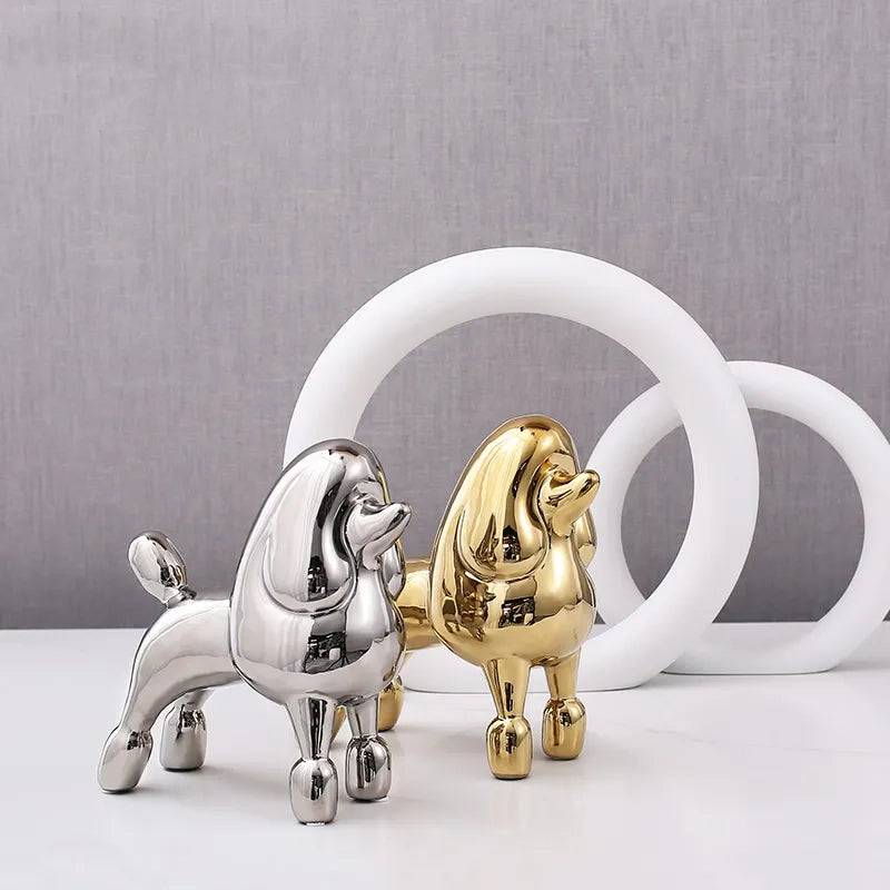 Gold Standing Dog -A Fa-D21071A -  Home Decor Figurines - ebarza Furniture UAE | Shop Modern Furniture in Abu Dhabi & Dubai - مفروشات ايبازرا في الامارات | تسوق اثاث عصري وديكورات مميزة في دبي وابوظبي