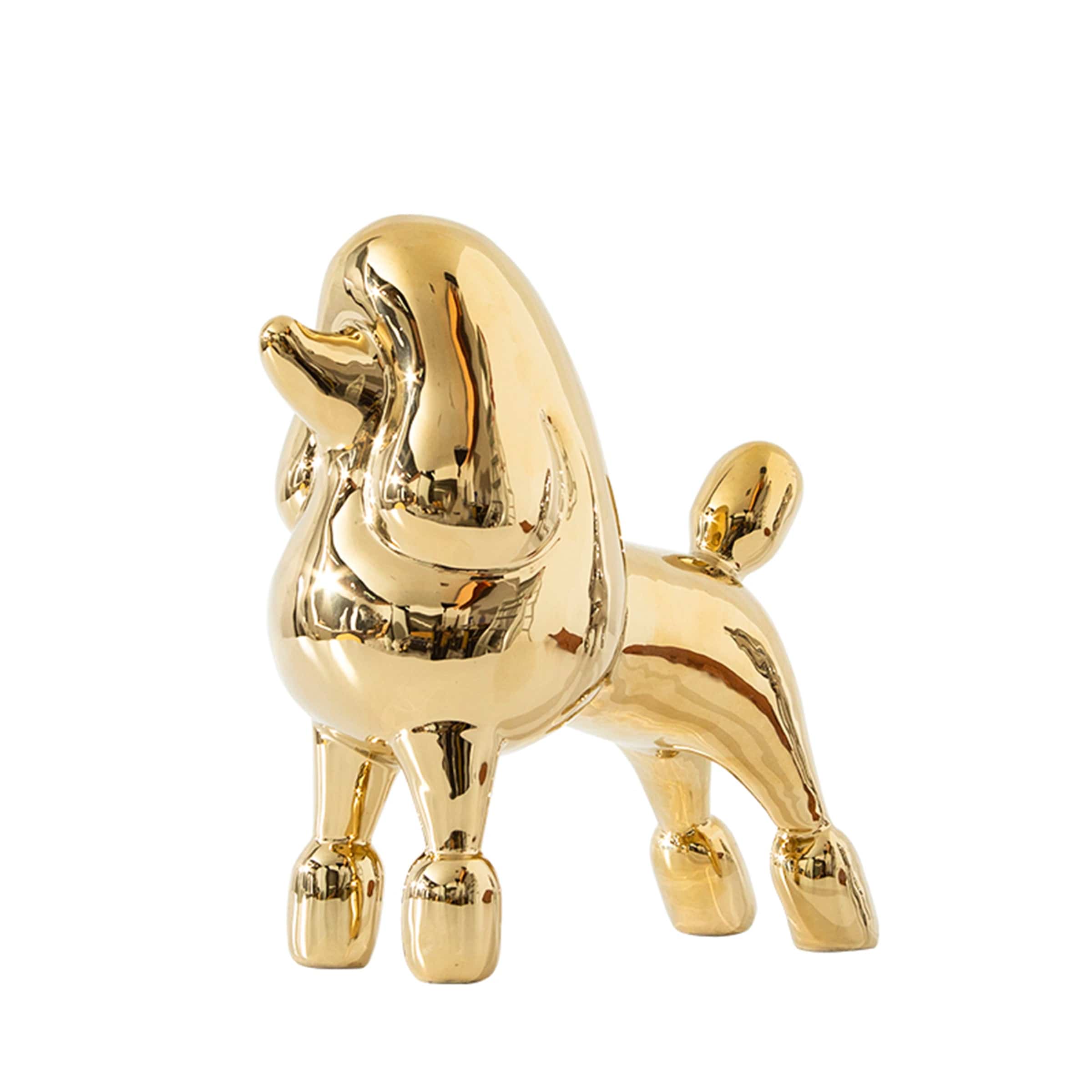 Gold Standing Dog -A Fa-D21071A -  Home Decor Figurines - ebarza Furniture UAE | Shop Modern Furniture in Abu Dhabi & Dubai - مفروشات ايبازرا في الامارات | تسوق اثاث عصري وديكورات مميزة في دبي وابوظبي
