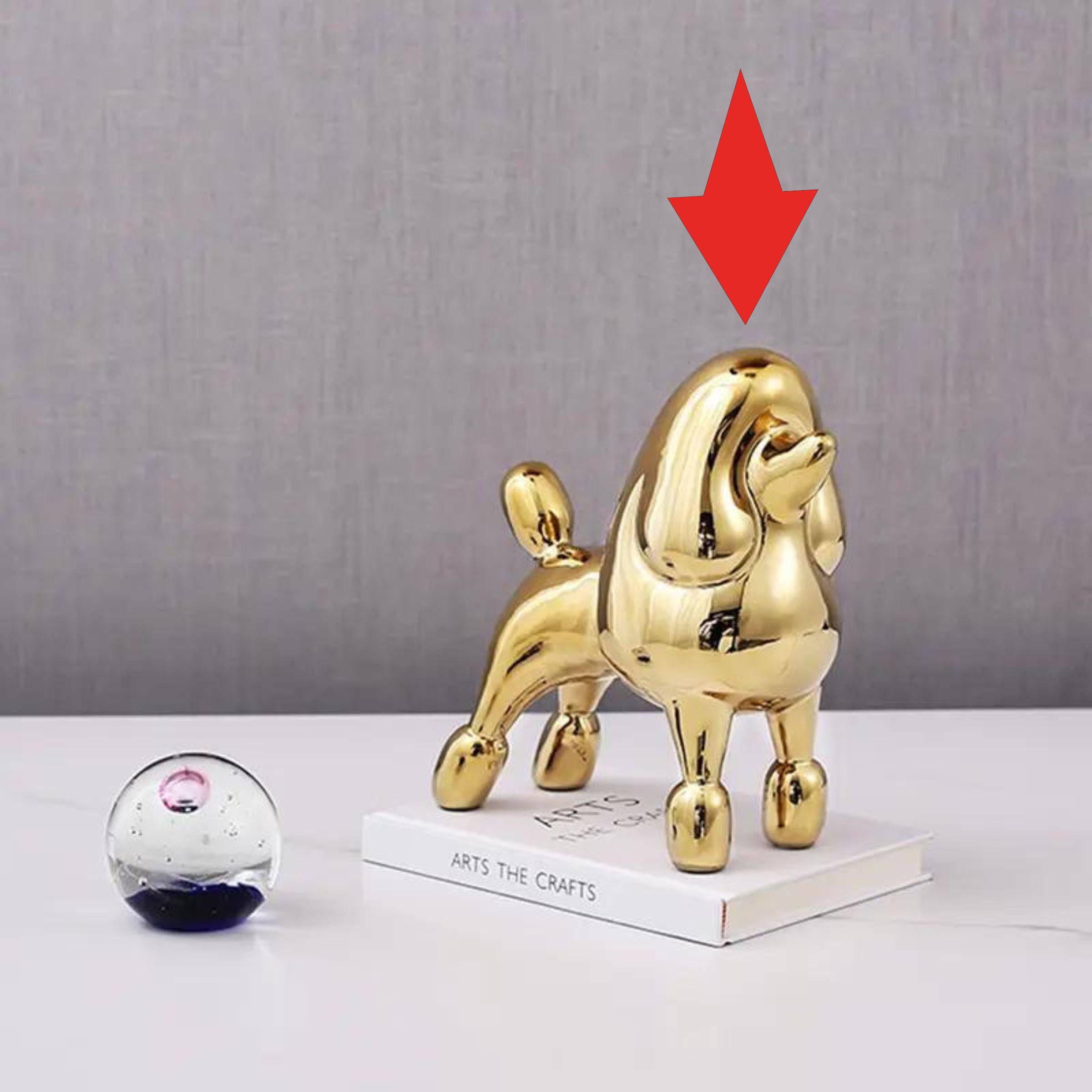 Gold Standing Dog -A Fa-D21071A -  Home Decor Figurines - ebarza Furniture UAE | Shop Modern Furniture in Abu Dhabi & Dubai - مفروشات ايبازرا في الامارات | تسوق اثاث عصري وديكورات مميزة في دبي وابوظبي