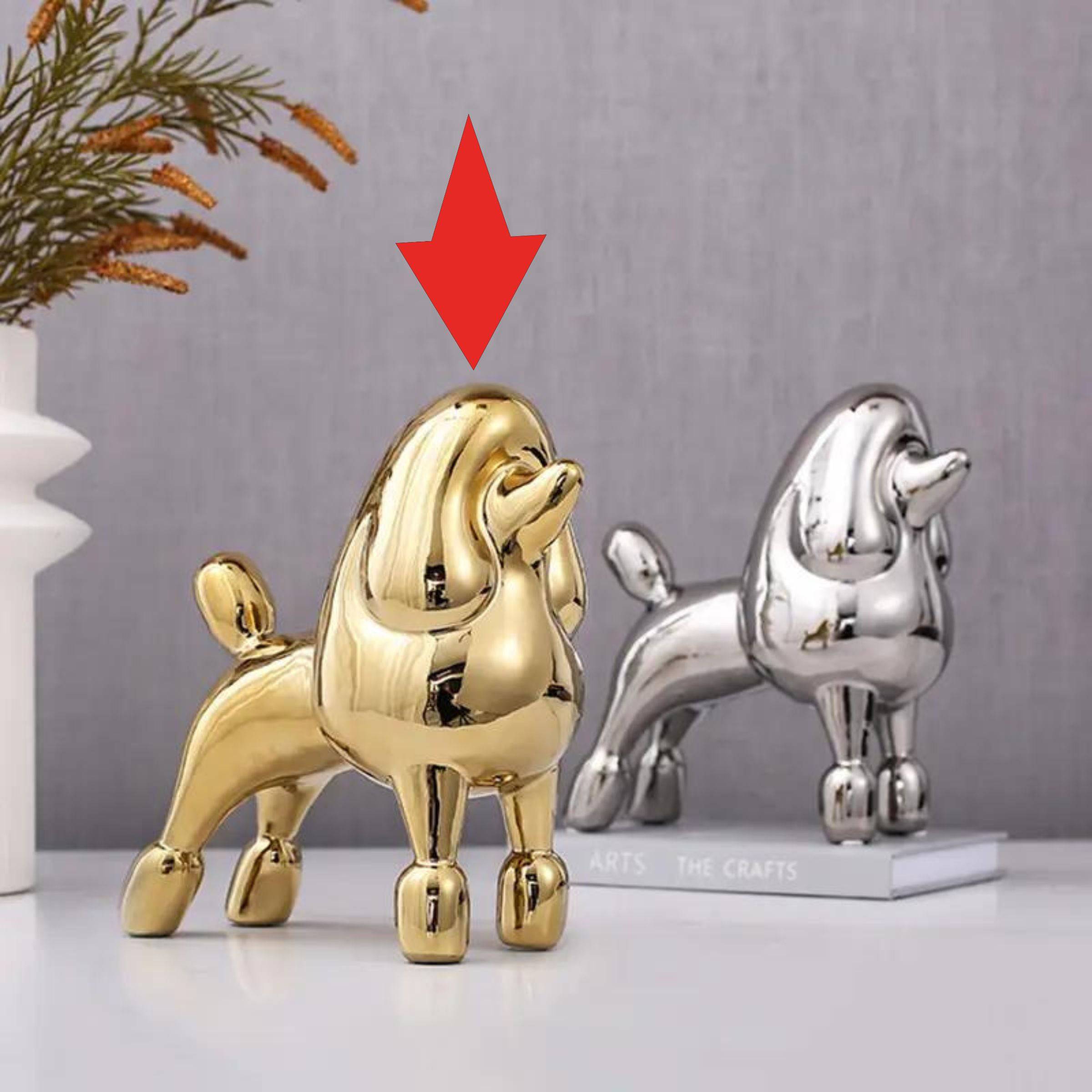 Gold Standing Dog -A Fa-D21071A -  Home Decor Figurines - ebarza Furniture UAE | Shop Modern Furniture in Abu Dhabi & Dubai - مفروشات ايبازرا في الامارات | تسوق اثاث عصري وديكورات مميزة في دبي وابوظبي