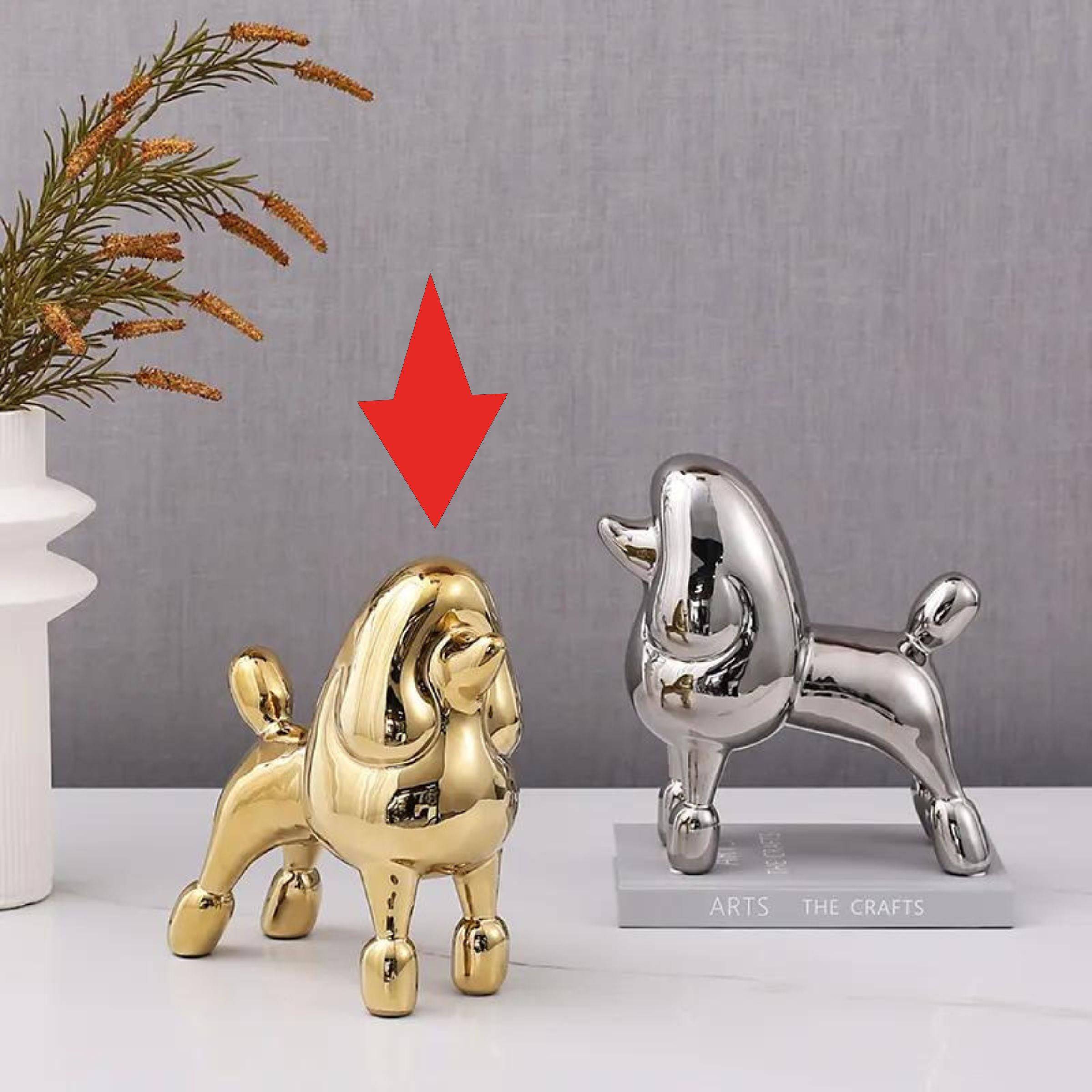 Gold Standing Dog -A Fa-D21071A -  Home Decor Figurines - ebarza Furniture UAE | Shop Modern Furniture in Abu Dhabi & Dubai - مفروشات ايبازرا في الامارات | تسوق اثاث عصري وديكورات مميزة في دبي وابوظبي