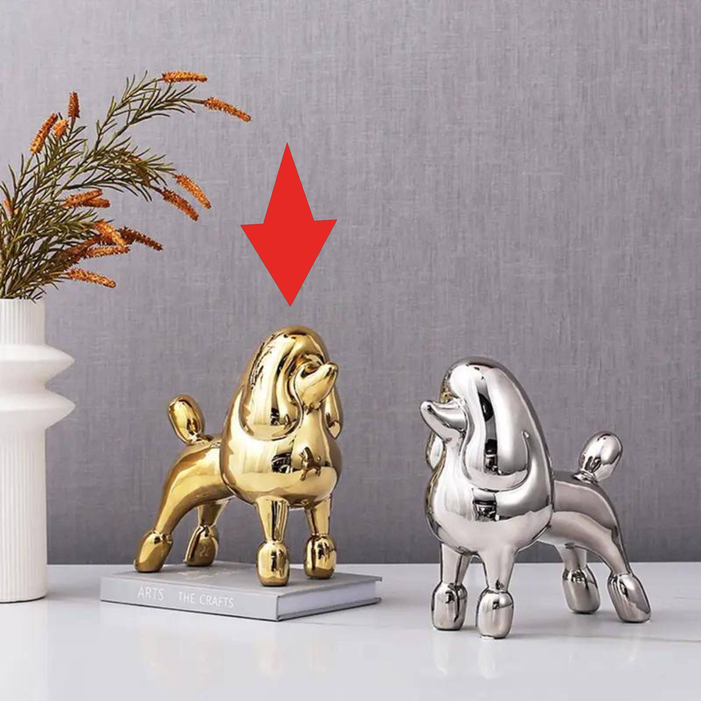 Gold Standing Dog -A Fa-D21071A -  Home Decor Figurines - ebarza Furniture UAE | Shop Modern Furniture in Abu Dhabi & Dubai - مفروشات ايبازرا في الامارات | تسوق اثاث عصري وديكورات مميزة في دبي وابوظبي