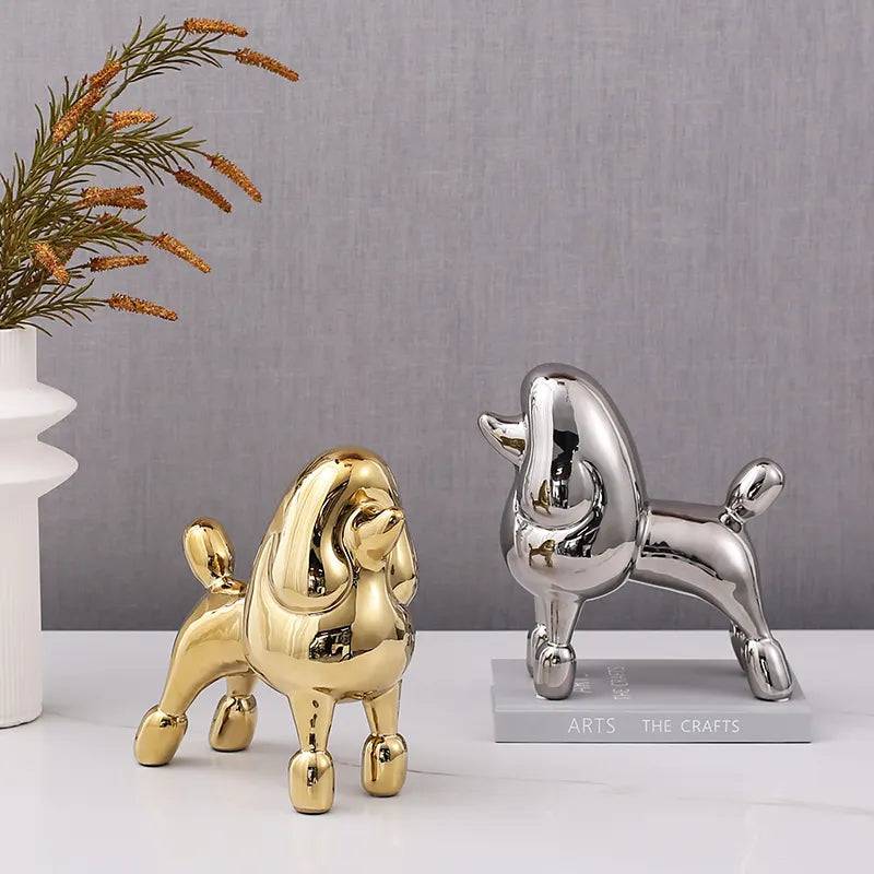 Gold Standing Dog -A Fa-D21071A -  Home Decor Figurines - ebarza Furniture UAE | Shop Modern Furniture in Abu Dhabi & Dubai - مفروشات ايبازرا في الامارات | تسوق اثاث عصري وديكورات مميزة في دبي وابوظبي