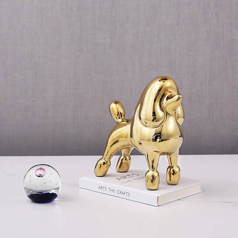 Gold Standing Dog -A Fa-D21071A -  Home Decor Figurines - ebarza Furniture UAE | Shop Modern Furniture in Abu Dhabi & Dubai - مفروشات ايبازرا في الامارات | تسوق اثاث عصري وديكورات مميزة في دبي وابوظبي