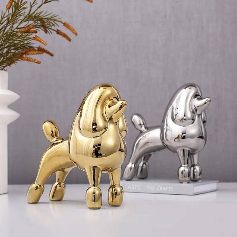 Gold Standing Dog -A Fa-D21071A -  Home Decor Figurines - ebarza Furniture UAE | Shop Modern Furniture in Abu Dhabi & Dubai - مفروشات ايبازرا في الامارات | تسوق اثاث عصري وديكورات مميزة في دبي وابوظبي