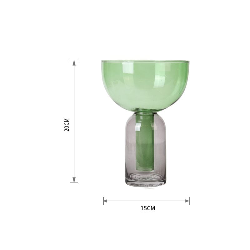 Green Funnel Vase Fb-Zs2029C -  Vases - ebarza Furniture UAE | Shop Modern Furniture in Abu Dhabi & Dubai - مفروشات ايبازرا في الامارات | تسوق اثاث عصري وديكورات مميزة في دبي وابوظبي