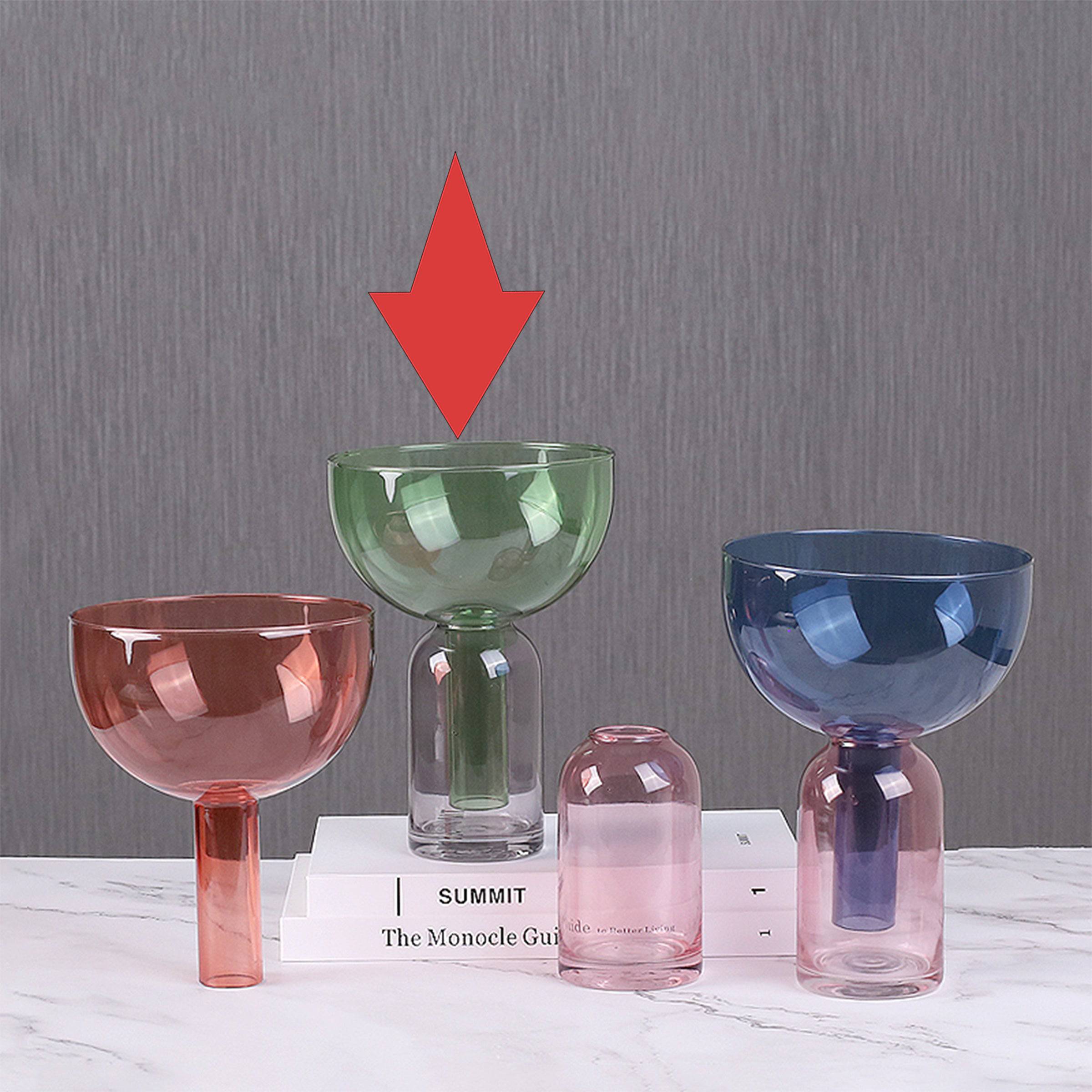 Green Funnel Vase Fb-Zs2029C -  Vases - ebarza Furniture UAE | Shop Modern Furniture in Abu Dhabi & Dubai - مفروشات ايبازرا في الامارات | تسوق اثاث عصري وديكورات مميزة في دبي وابوظبي