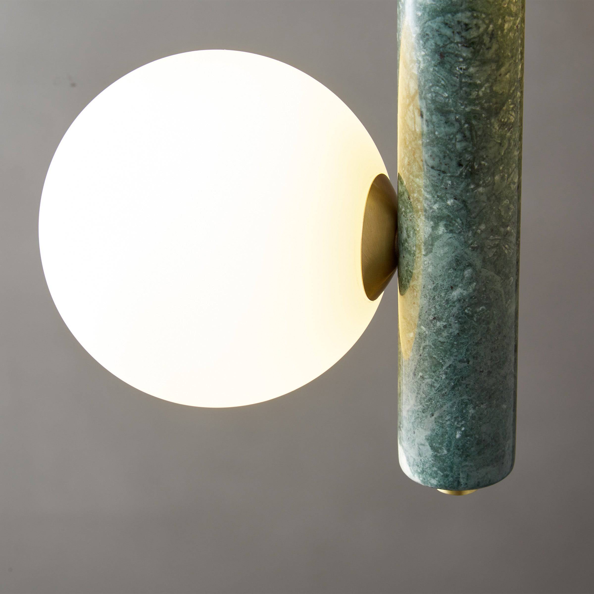 Pre-order 75 Days Delivery Green Marble Pendant Lamp  7702-2-Gn -  Pendant Lamps - ebarza Furniture UAE | Shop Modern Furniture in Abu Dhabi & Dubai - مفروشات ايبازرا في الامارات | تسوق اثاث عصري وديكورات مميزة في دبي وابوظبي