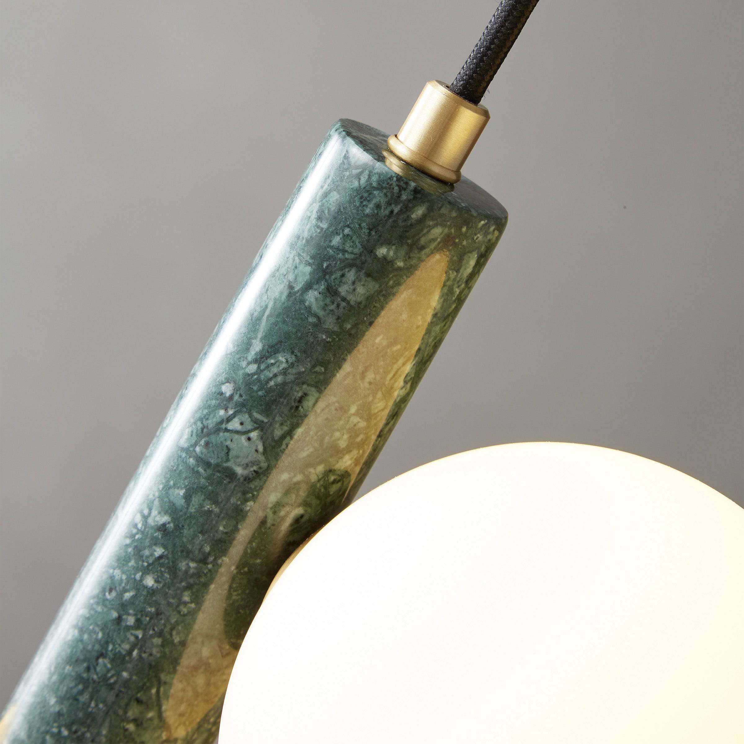 Pre-order 75 Days Delivery Green Marble Pendant Lamp  7702-2-Gn -  Pendant Lamps - ebarza Furniture UAE | Shop Modern Furniture in Abu Dhabi & Dubai - مفروشات ايبازرا في الامارات | تسوق اثاث عصري وديكورات مميزة في دبي وابوظبي