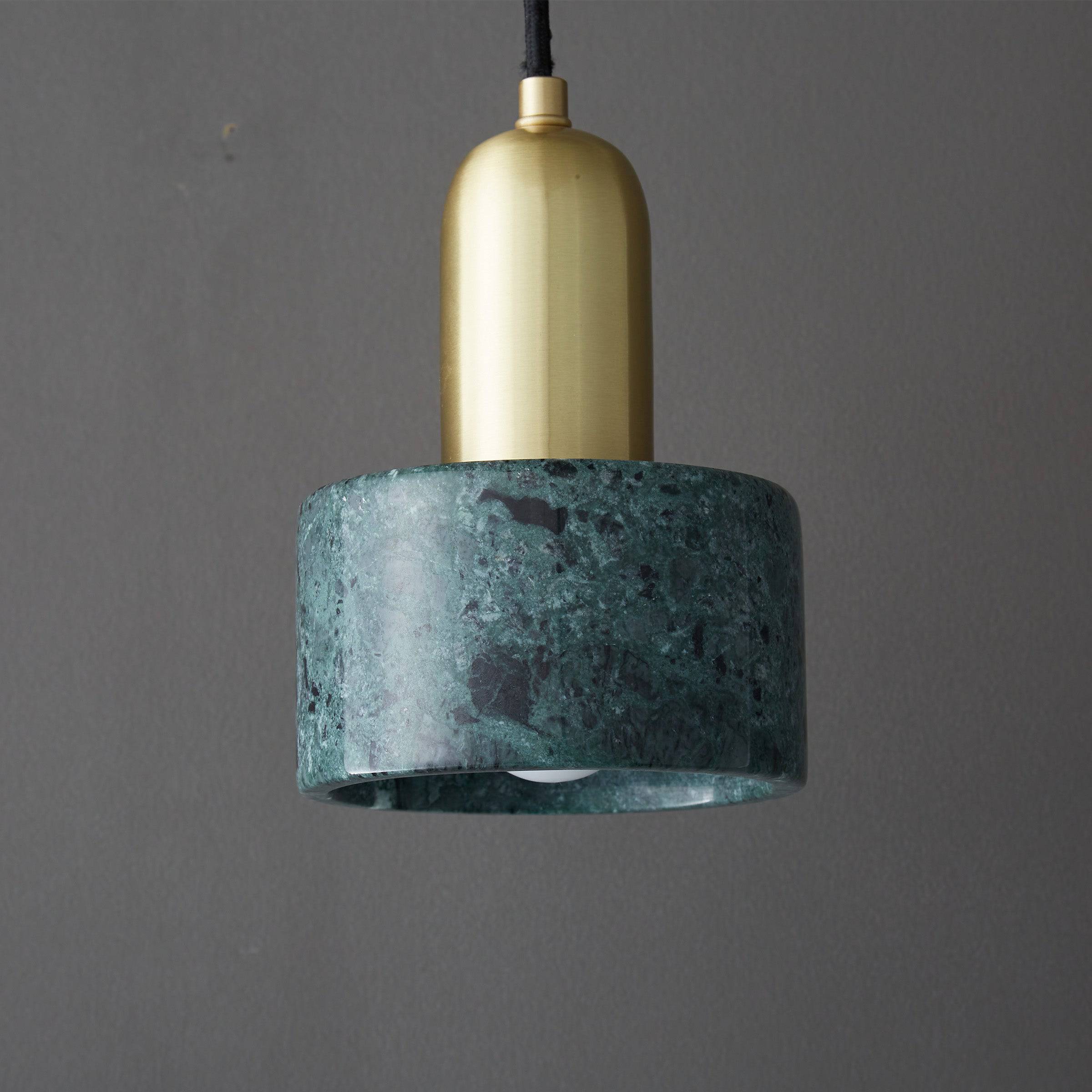 Green Marble Pendant Lamp 7713-Gn -  Pendant Lamps - ebarza Furniture UAE | Shop Modern Furniture in Abu Dhabi & Dubai - مفروشات ايبازرا في الامارات | تسوق اثاث عصري وديكورات مميزة في دبي وابوظبي