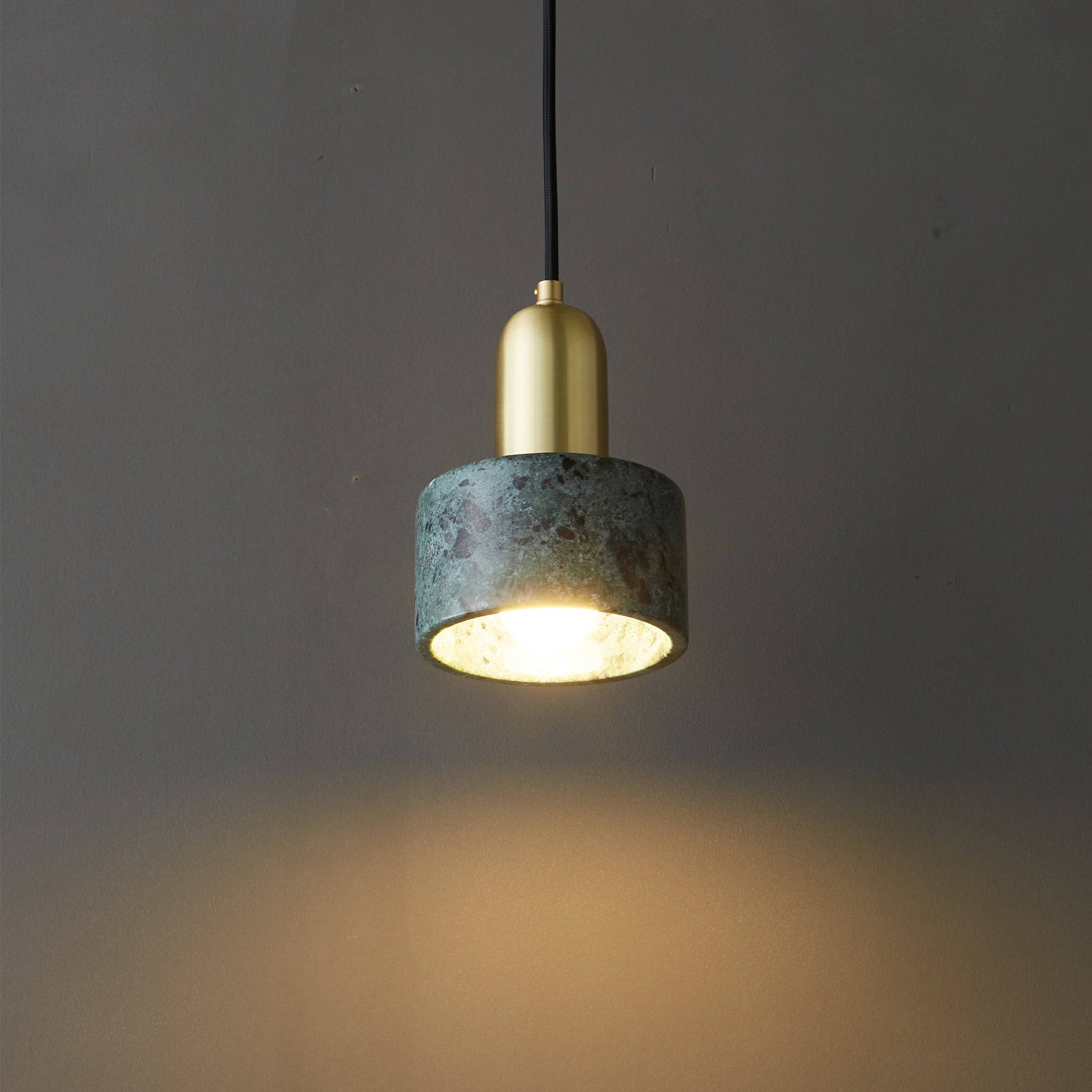 Green Marble Pendant Lamp 7713-Gn -  Pendant Lamps - ebarza Furniture UAE | Shop Modern Furniture in Abu Dhabi & Dubai - مفروشات ايبازرا في الامارات | تسوق اثاث عصري وديكورات مميزة في دبي وابوظبي