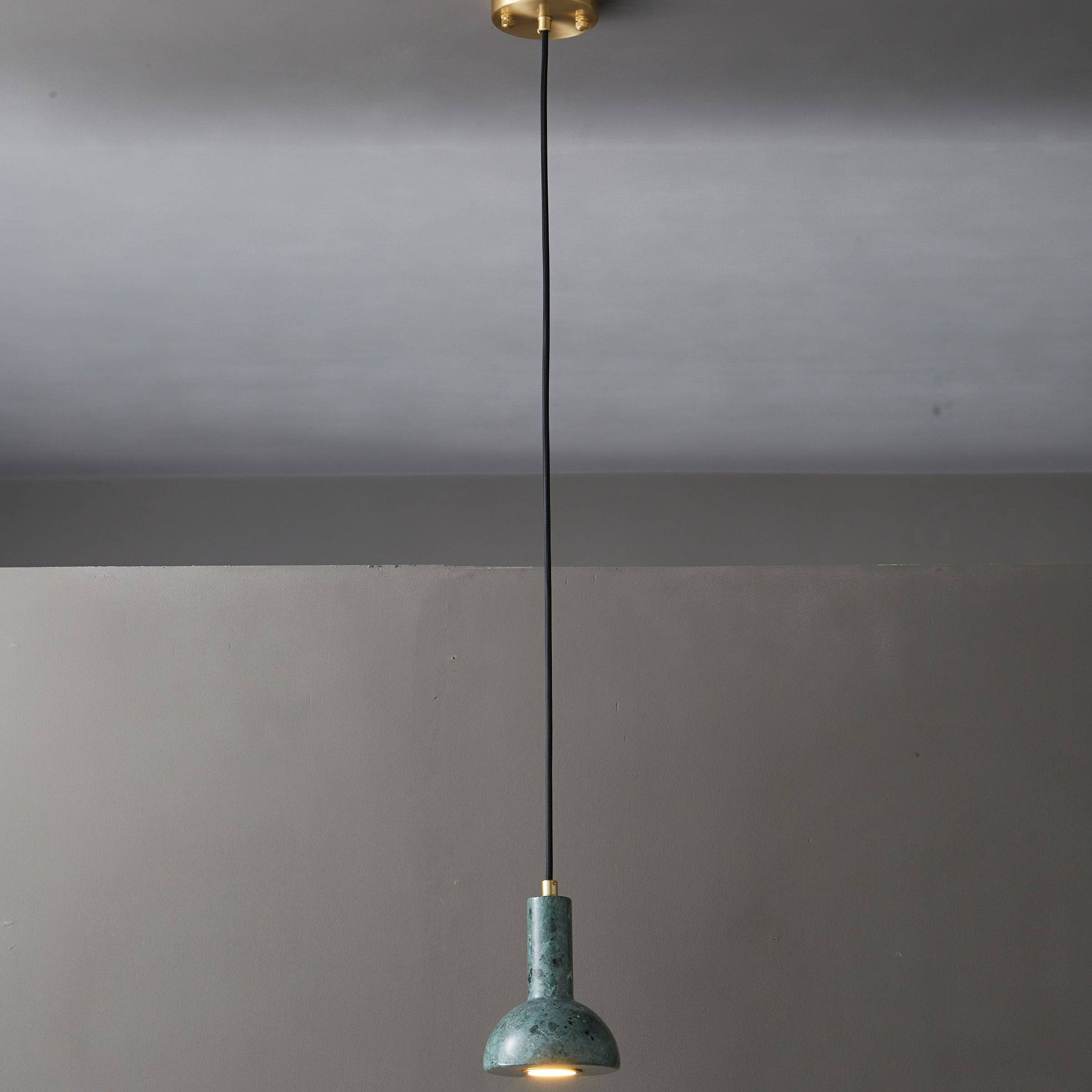 Green Marble Pendant Lamp  7716-Gn -  Pendant Lamps - ebarza Furniture UAE | Shop Modern Furniture in Abu Dhabi & Dubai - مفروشات ايبازرا في الامارات | تسوق اثاث عصري وديكورات مميزة في دبي وابوظبي