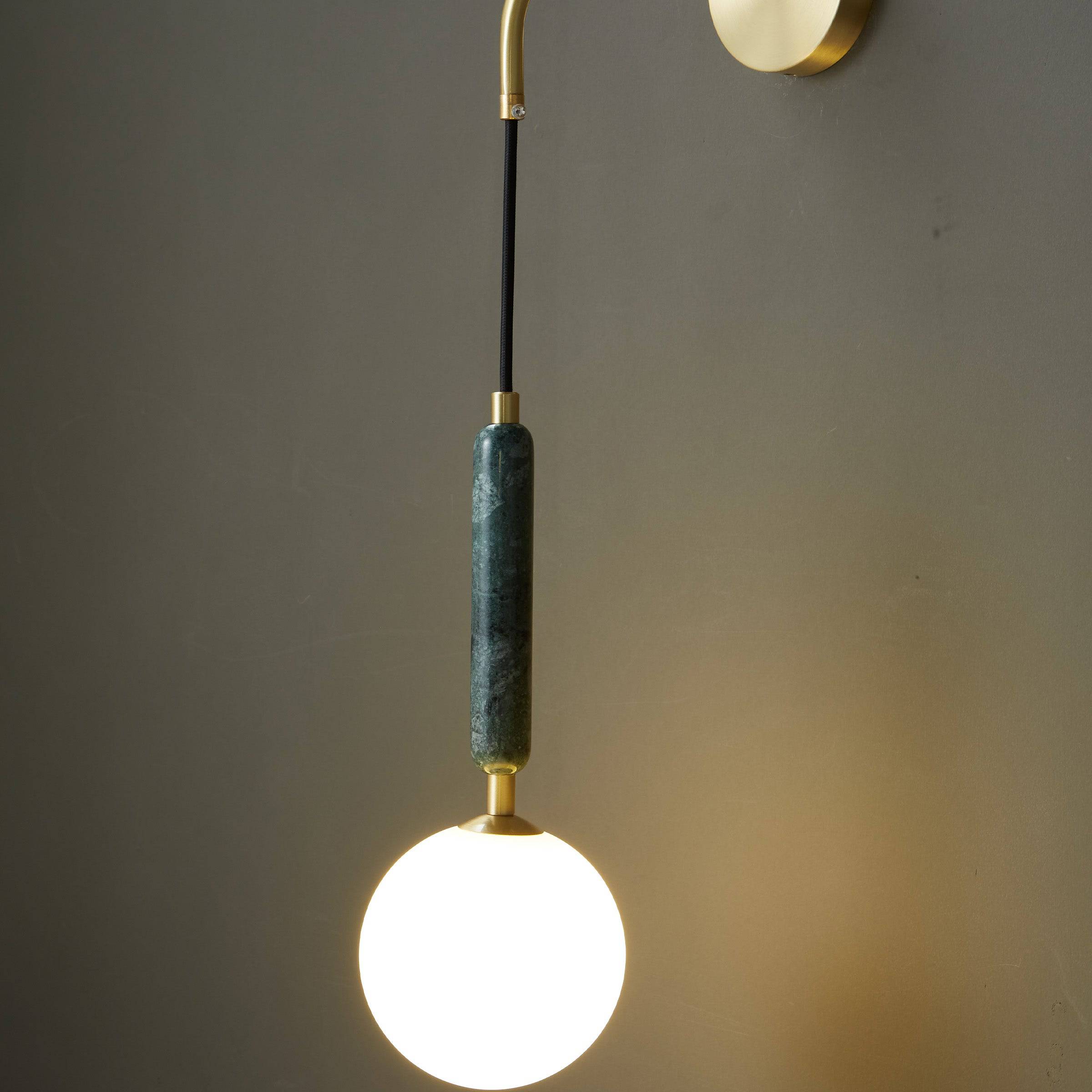 Green Marble Wall Lamp 6605-Gn -  Wall Lamps - ebarza Furniture UAE | Shop Modern Furniture in Abu Dhabi & Dubai - مفروشات ايبازرا في الامارات | تسوق اثاث عصري وديكورات مميزة في دبي وابوظبي